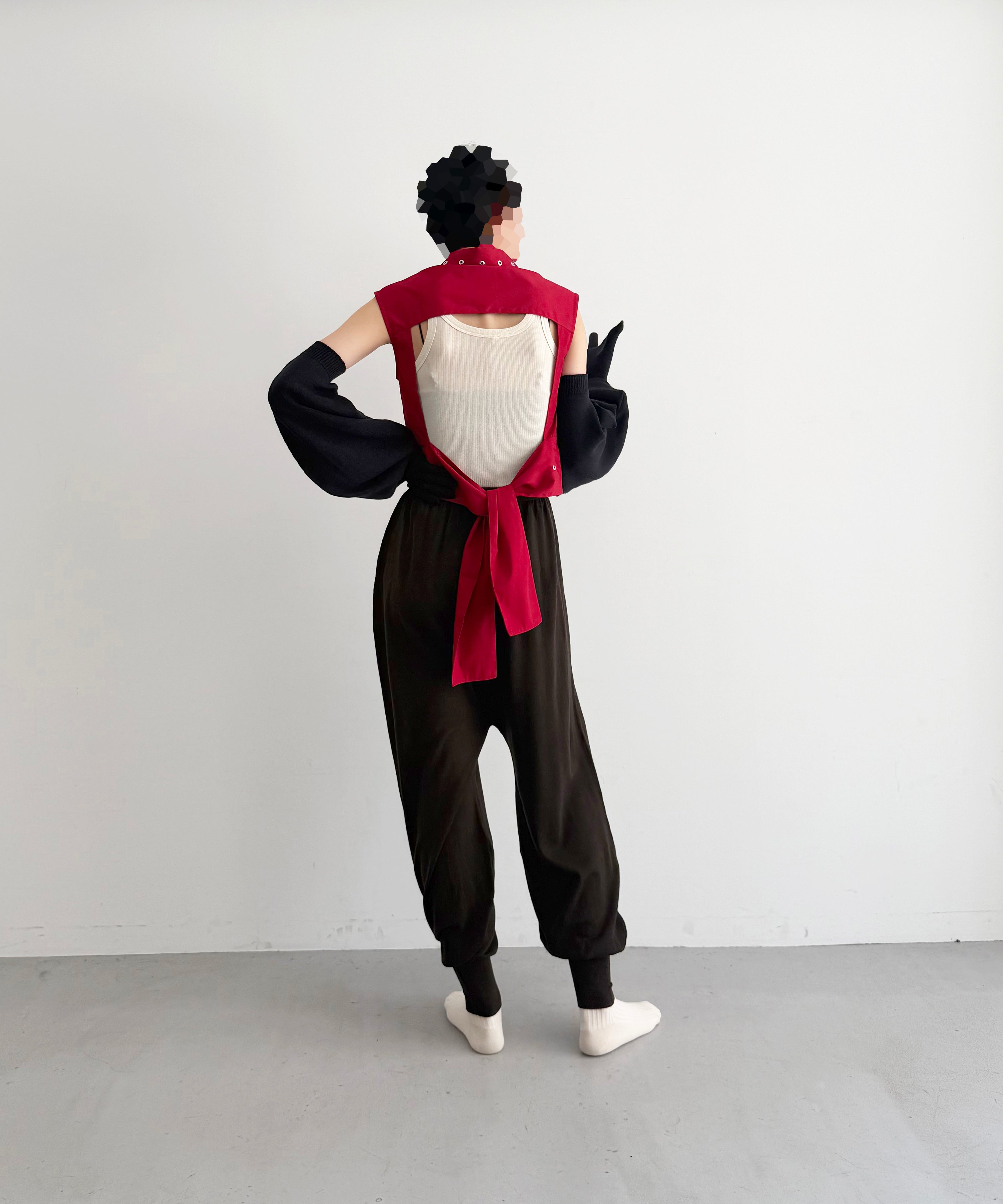 OUR LEGACY Girdle top "LIPSTICK RED SUPER POPLIN"