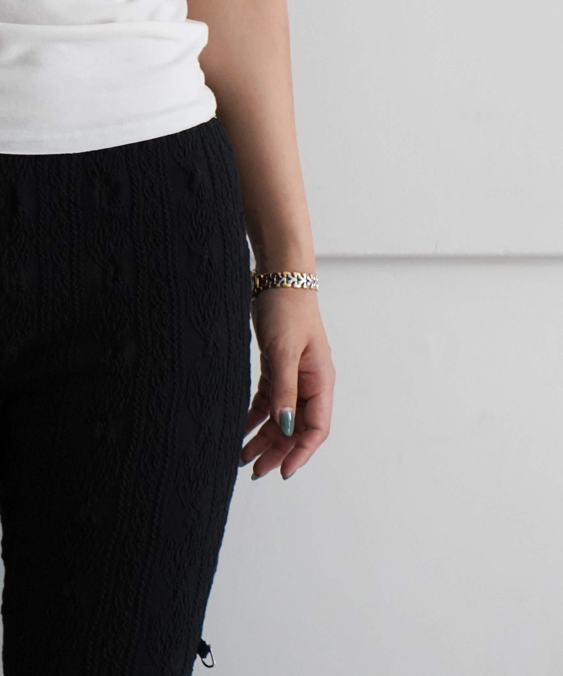 kotohayokozawa Shrunk - knit legging pants "BLACK"