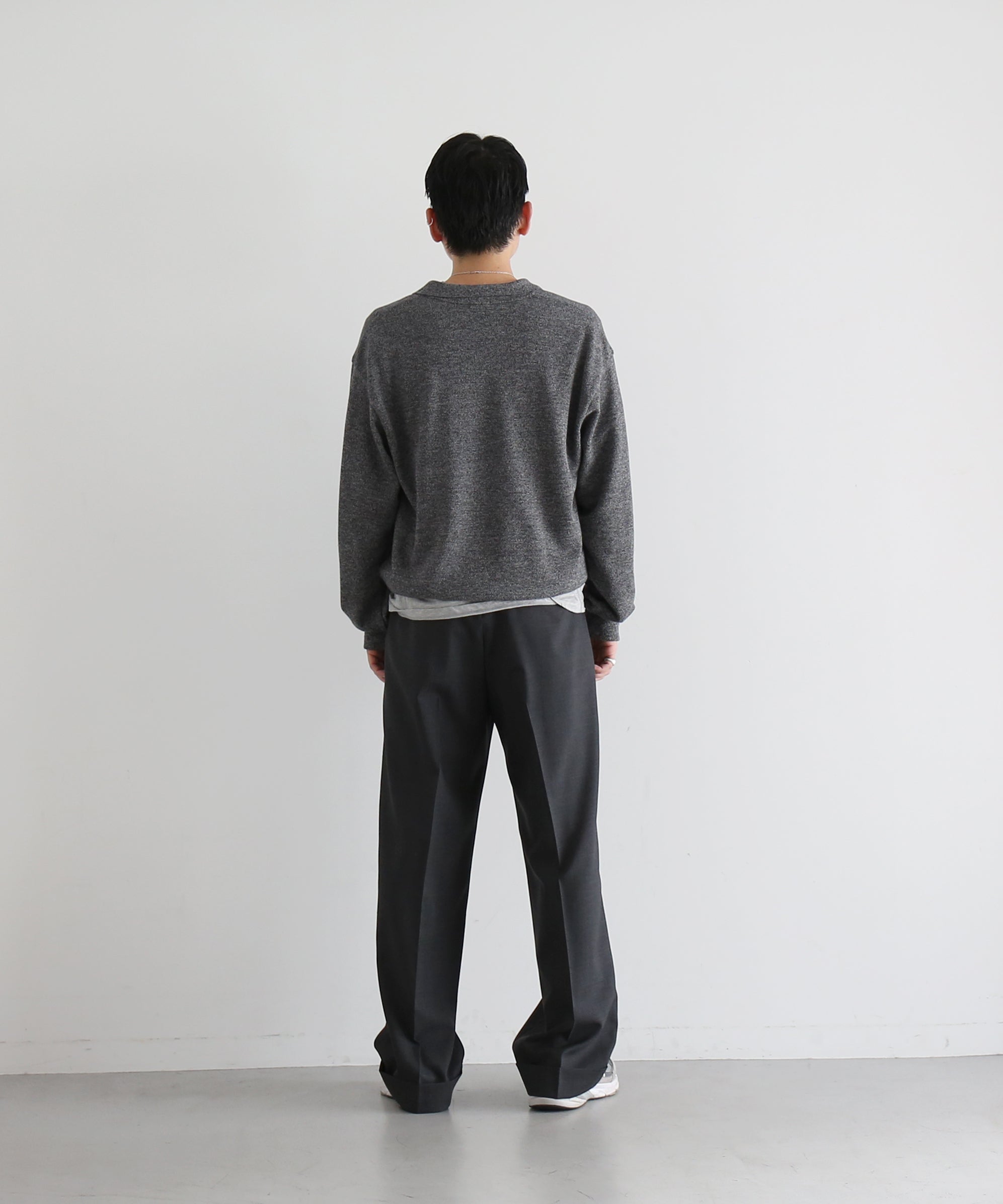 【EXCLUSIVE】crepuscule Co/ra moss stitch skipper "HEATHER GRAY"