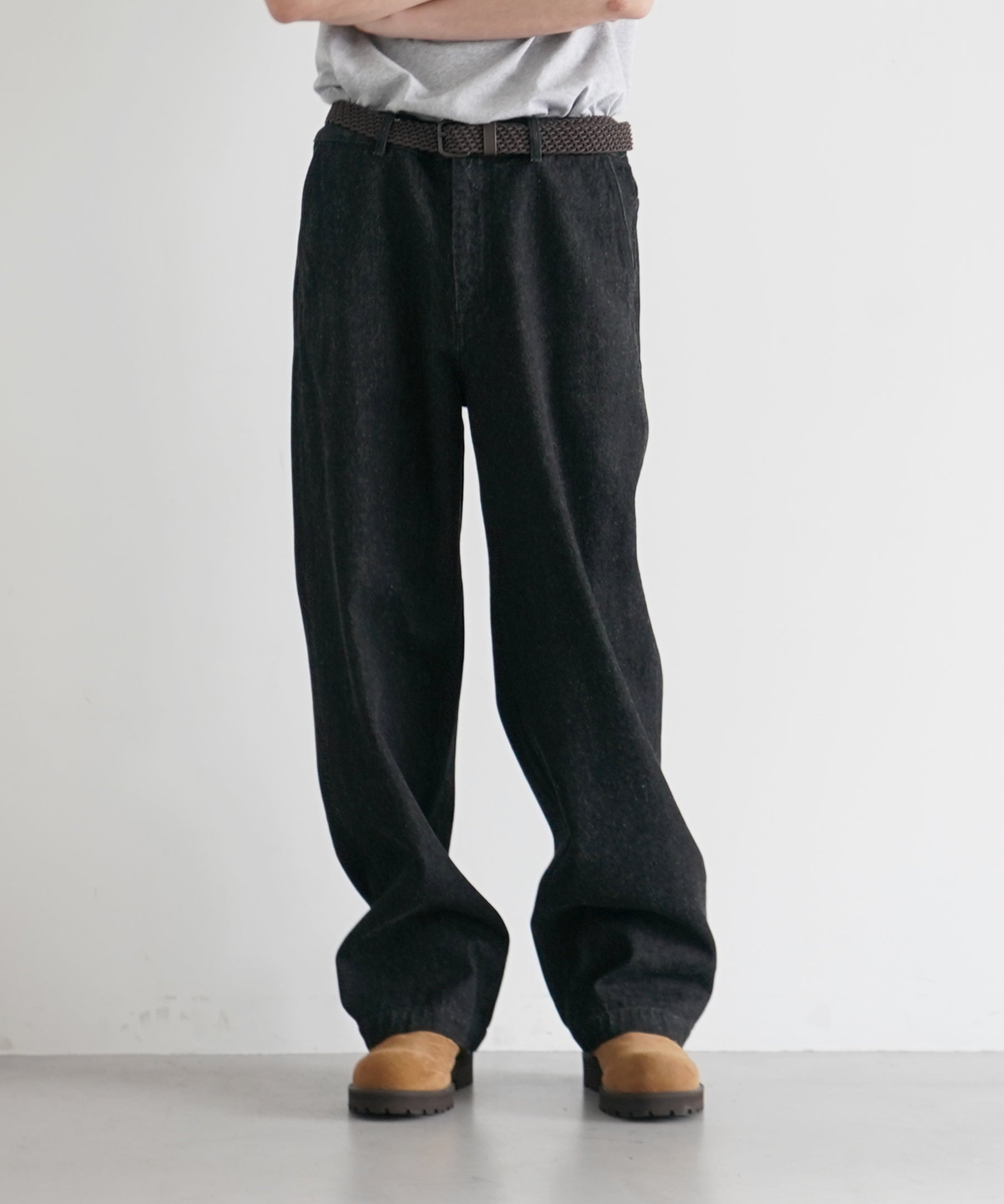 order Loose denim pants one wash "BLACK"