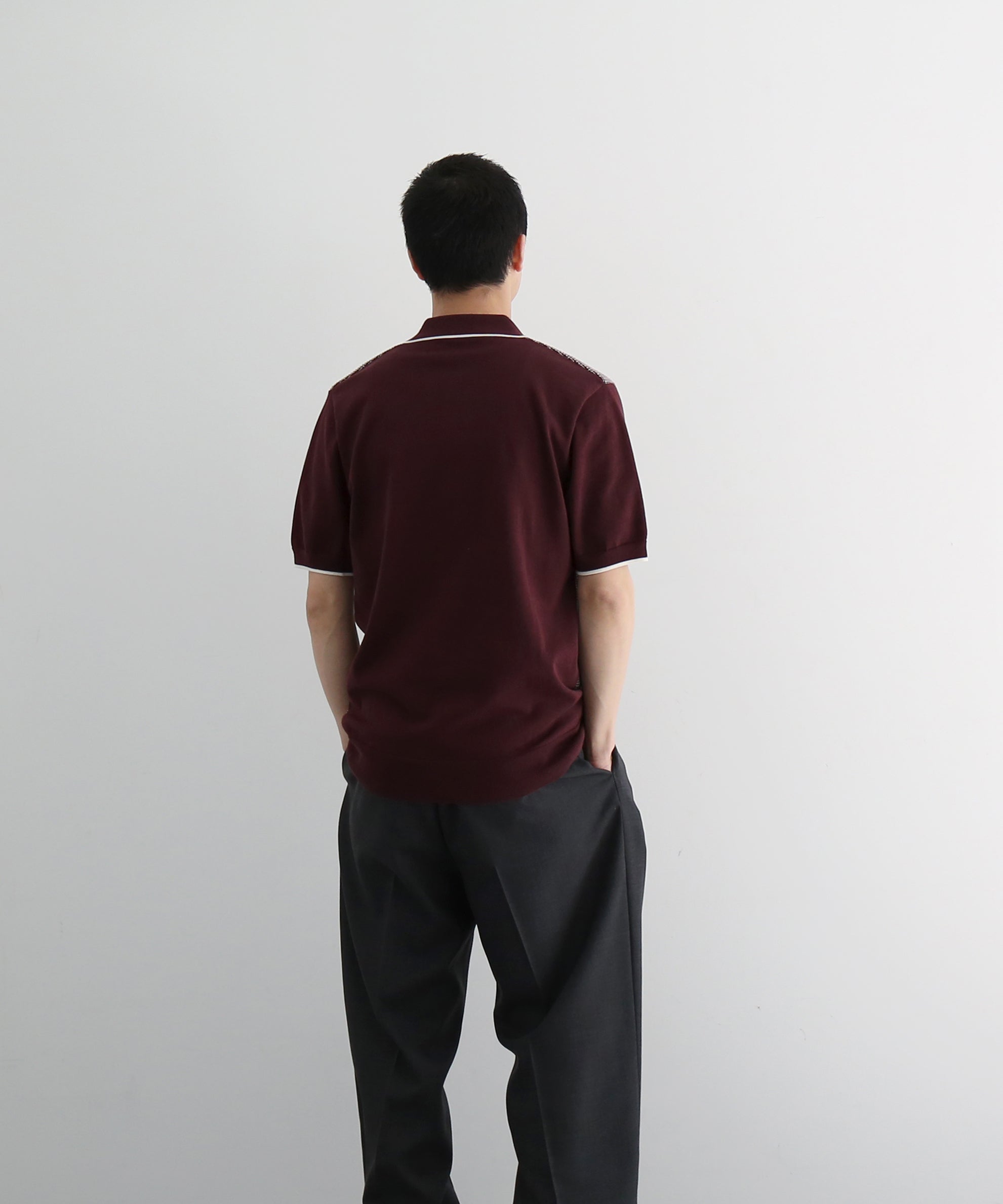 FRED PERRY Tonic waffle knitted shirt "OXBLOOD"