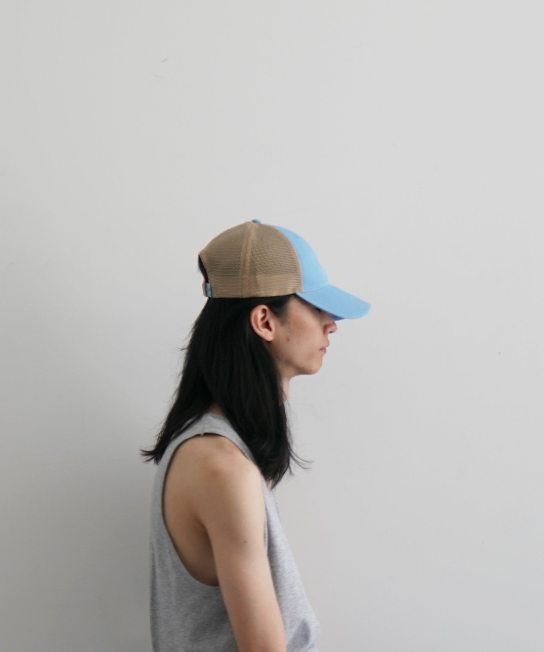 【EXCLUSIVE】gourmet jeans Mesh cap gourmet jeans "BLUE×WHITE"