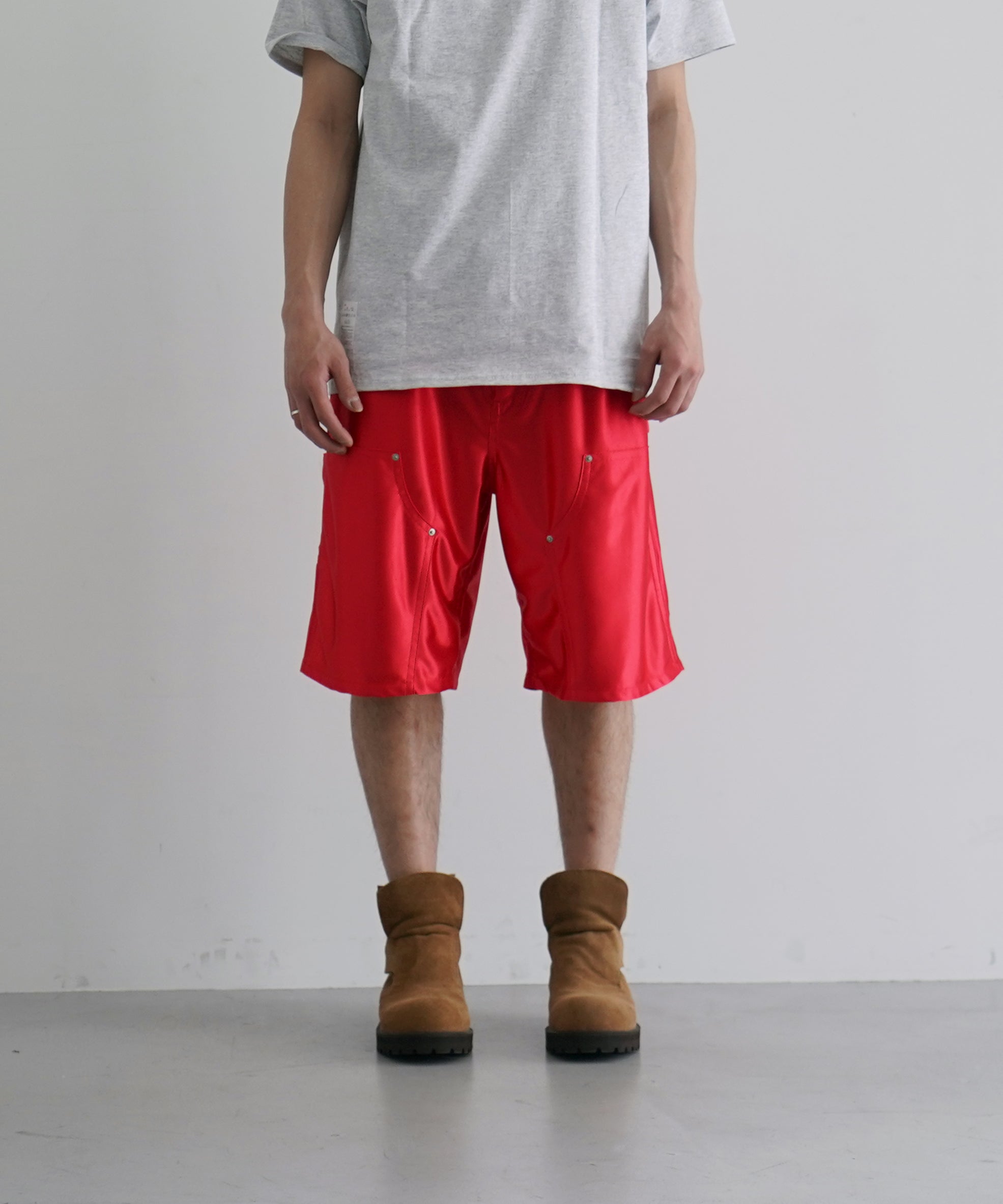 ICE & TECHNO Double knee basket shorts "RED"