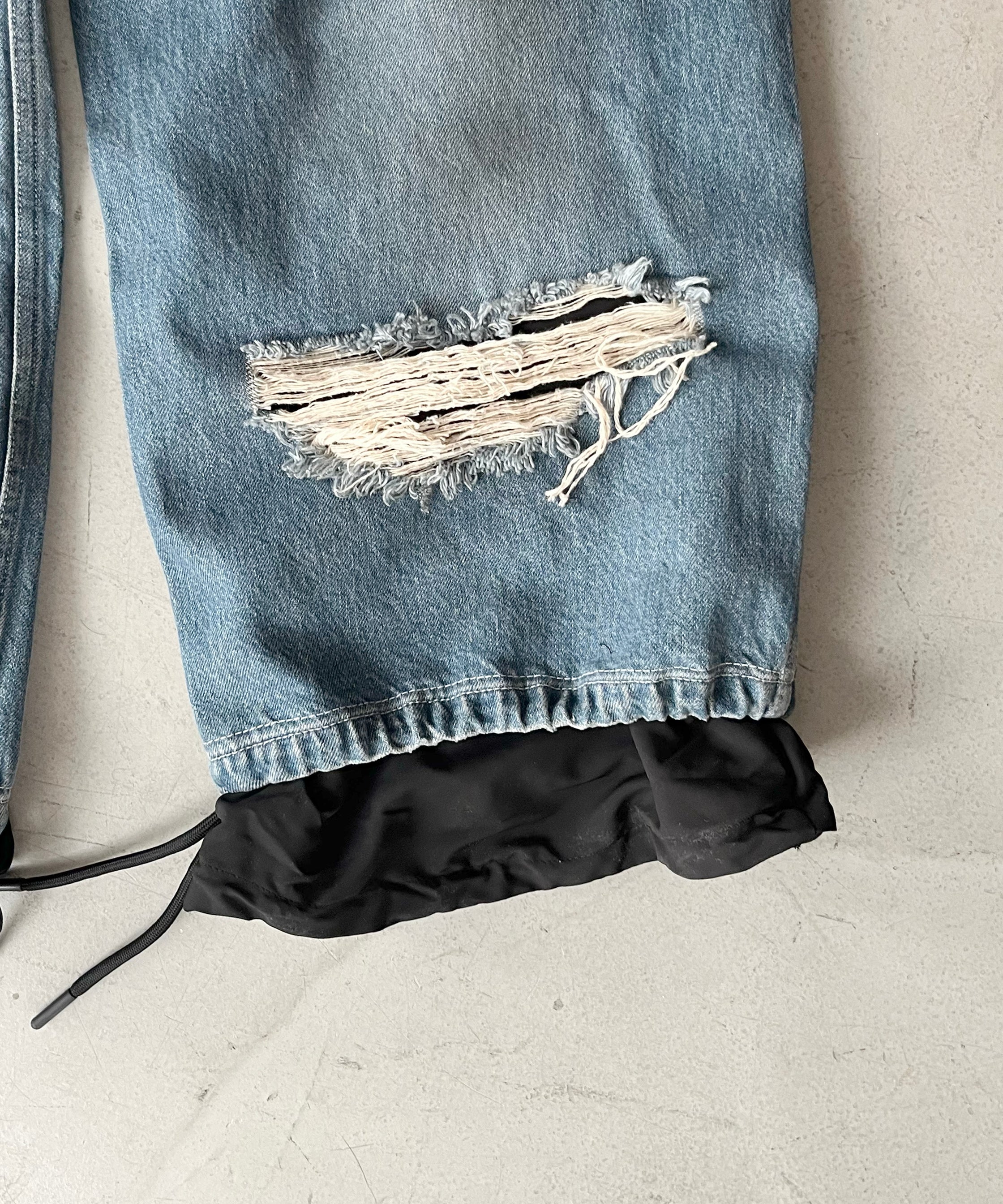 LOADINGROOM Double denim track pants women "DIRTY BLUE"