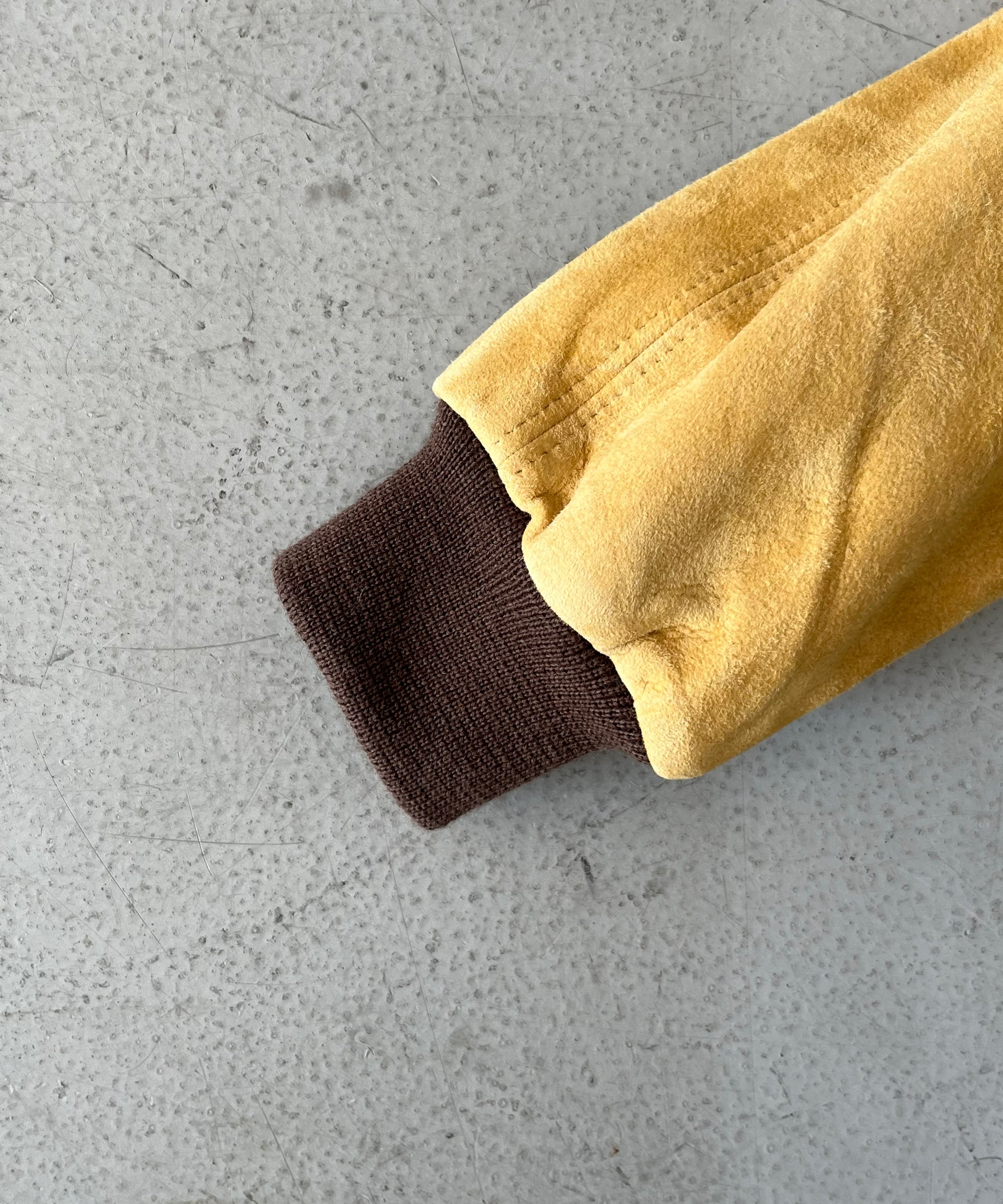 AURALEE Goat suede zip blouson "DUSTY YELLOW"