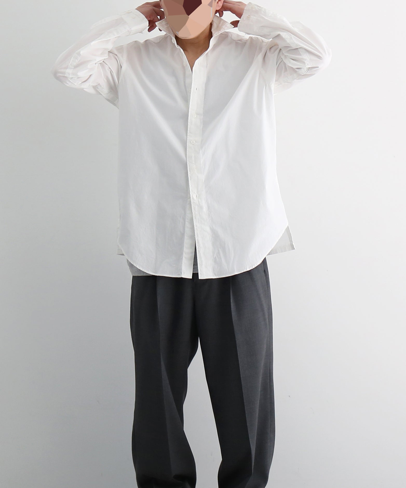 ensou. Rough cut shirt/a "PALE BLUE GINGHAM"