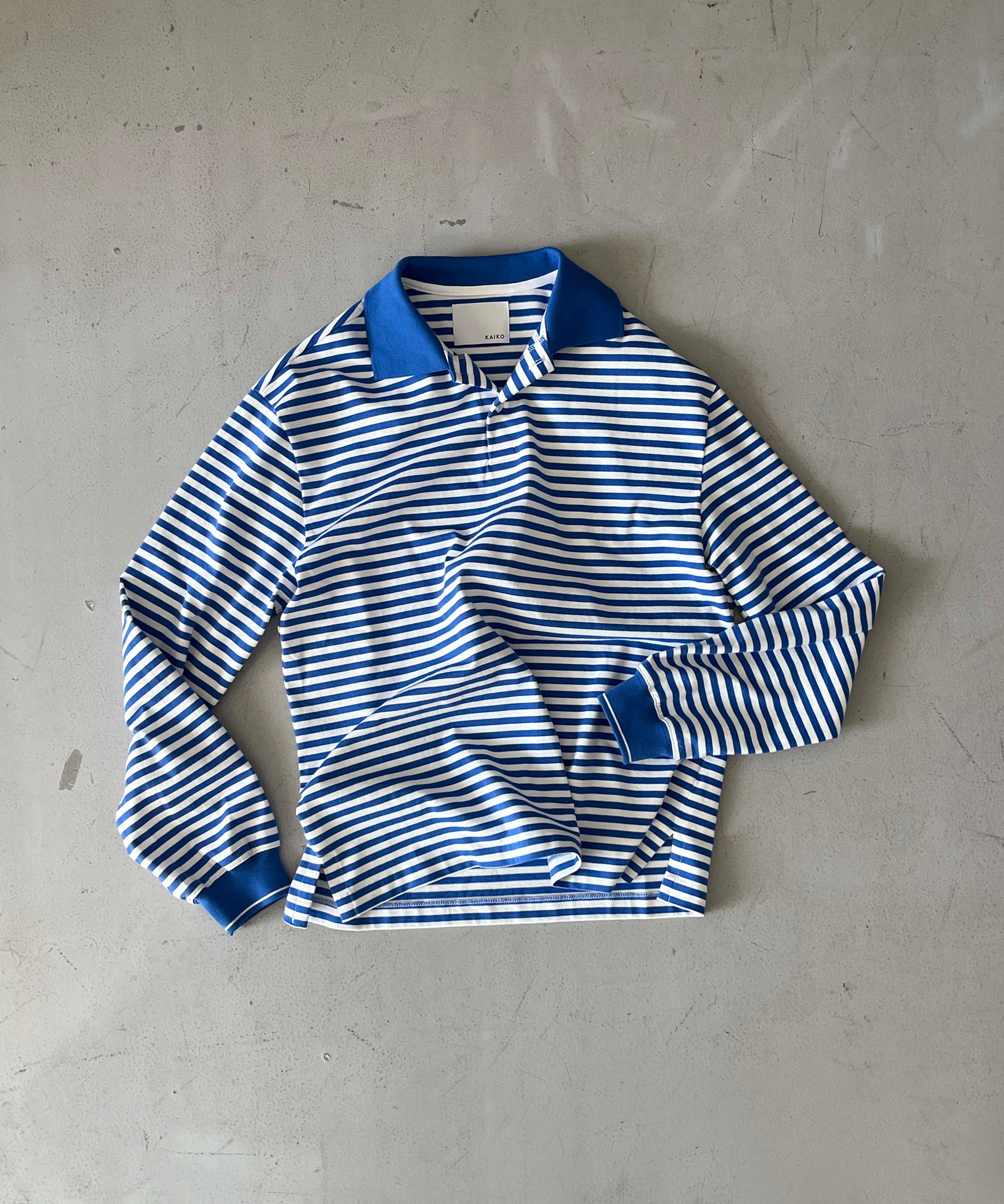 KAIKO Long sleeve border polo shirt "BLACK"