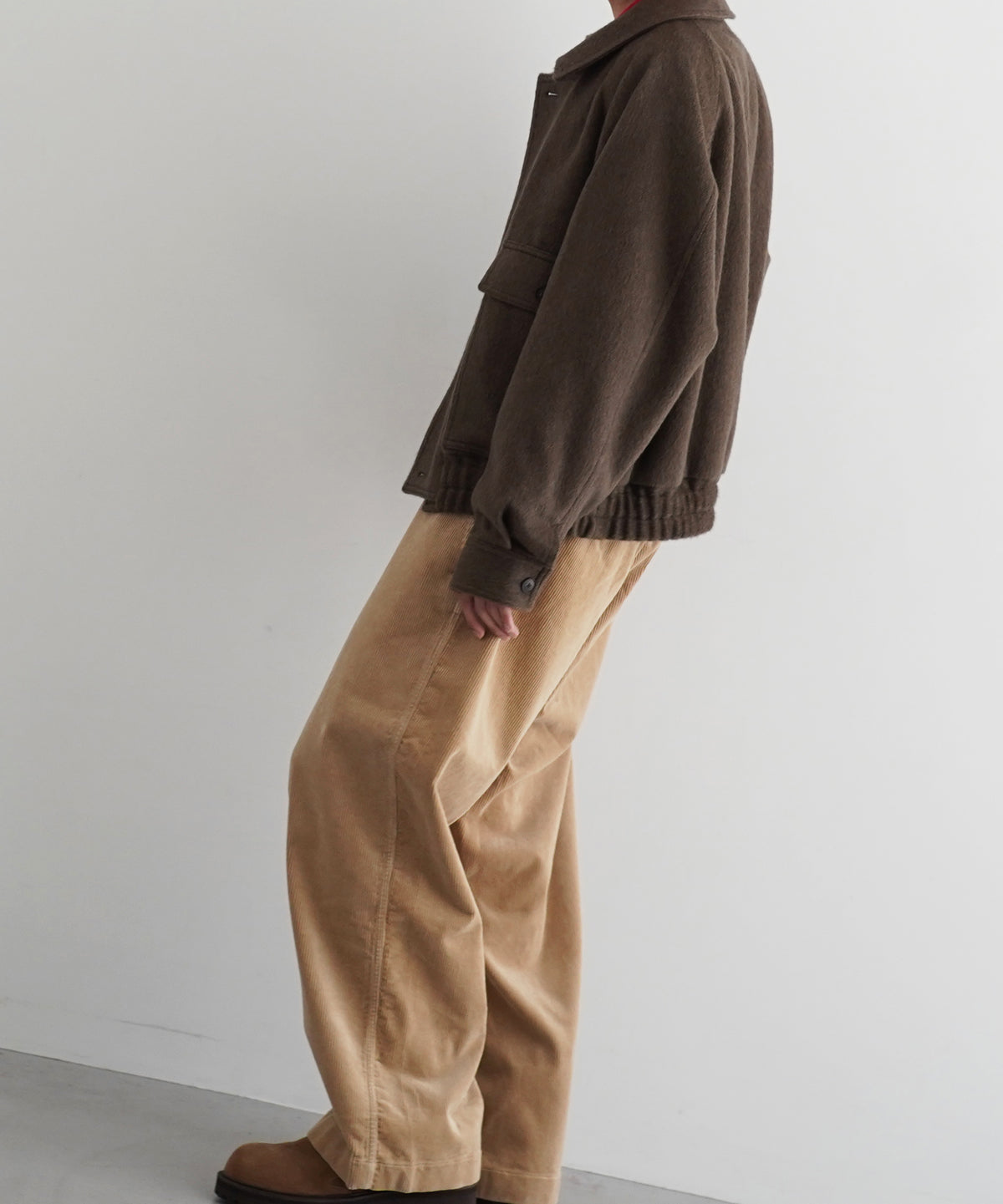 AURALEE Hairy wool mohair chambray blouson “BROWN”