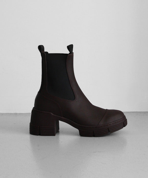 Ganni【ガニー】recycled rubber heeled city boot 