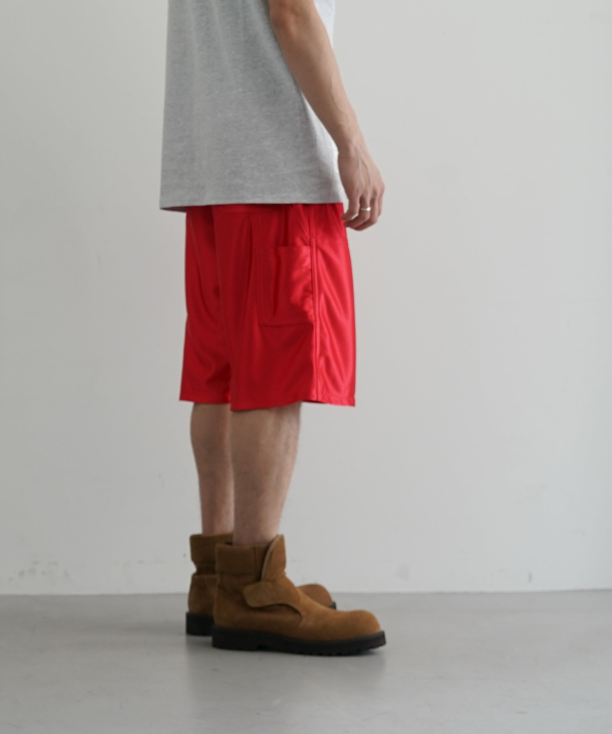 ICE & TECHNO Double knee basket shorts "RED"