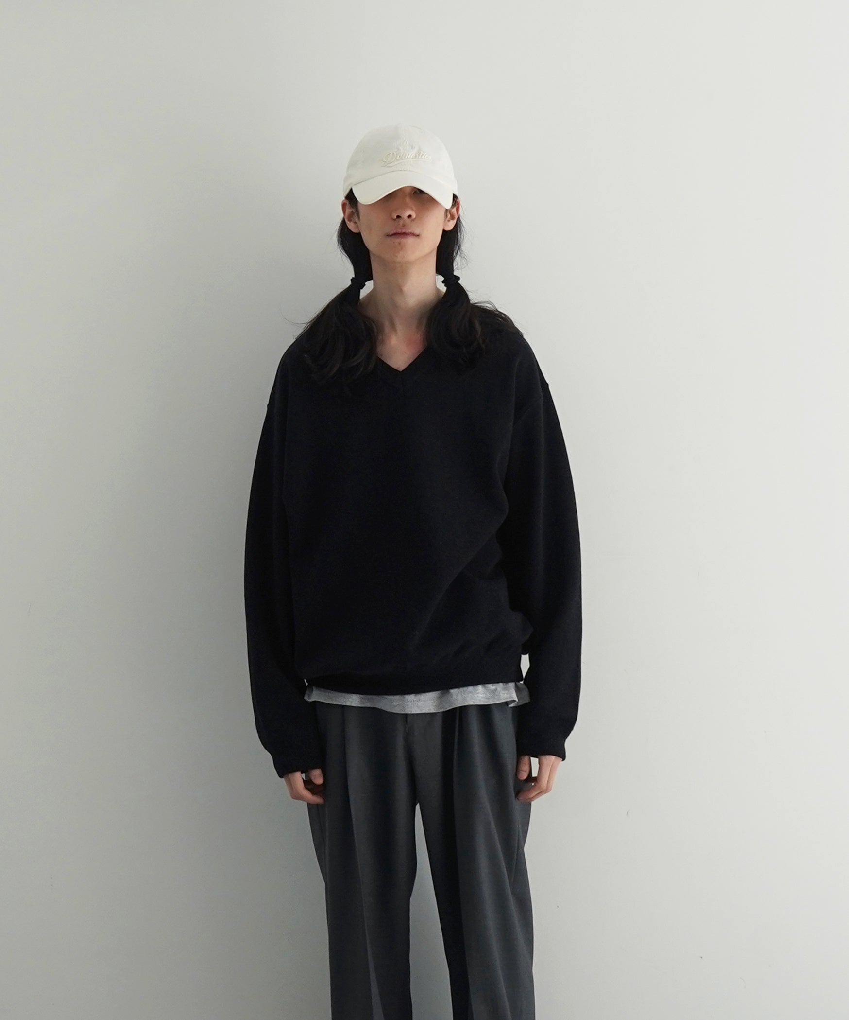 【EXCLUSIVE】crepuscule Co/ra moss stitch p/o "BLUE GRAY"