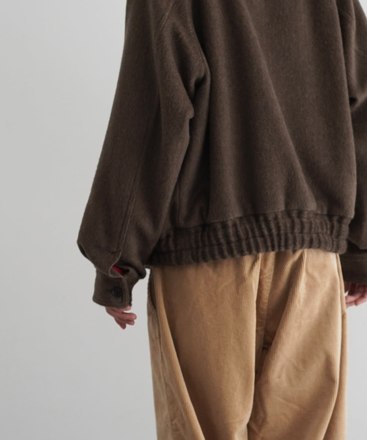 AURALEE Hairy wool mohair chambray blouson “BROWN”