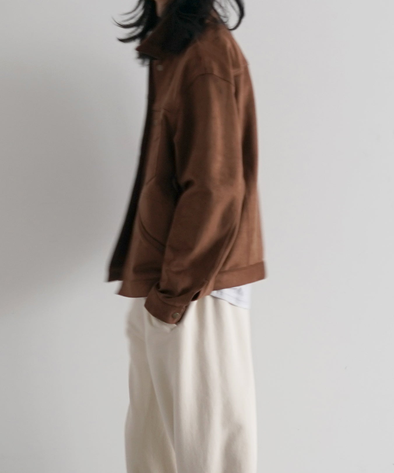NEEDLES Penny jean jacket - synthetic suede "BROWN"