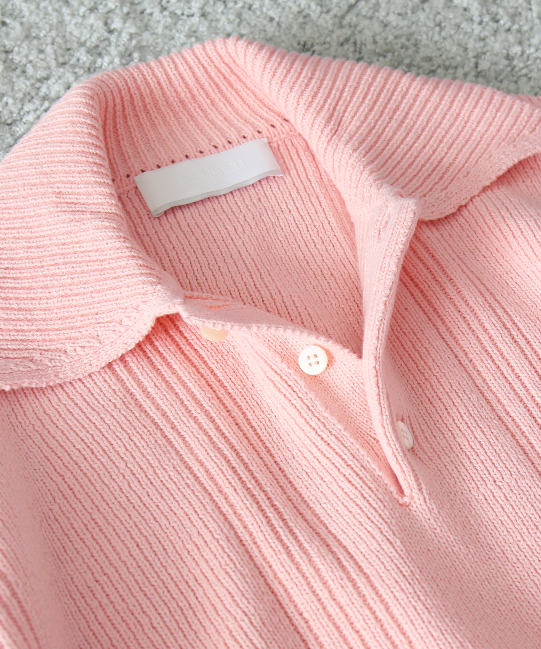 NEONSIGN Drop needle polo (ls) "PASTEL PINK"
