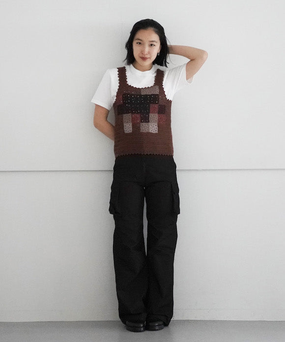 doublet【ダブレット】hand-crochet mosaic tank top 