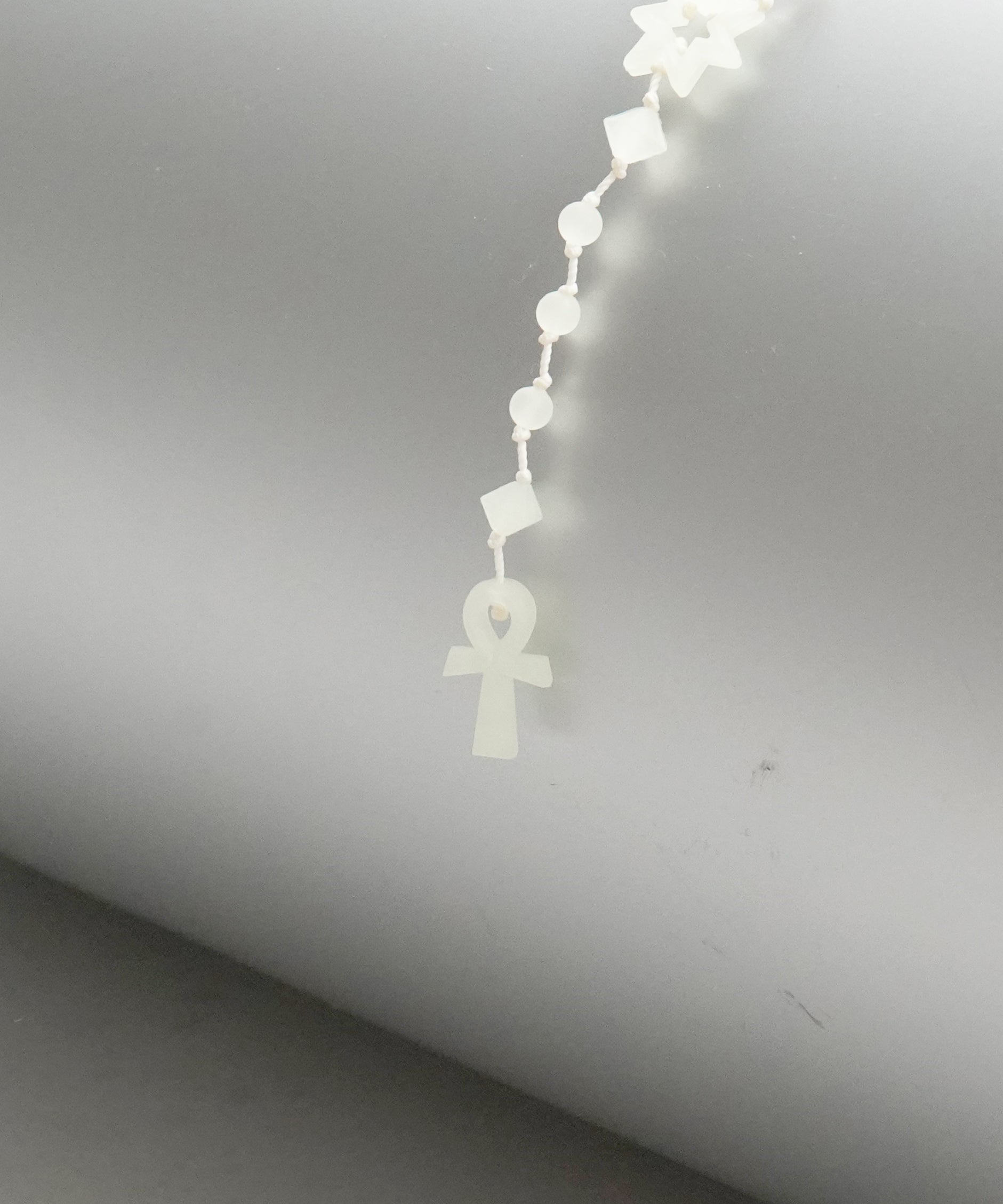 FAKE AS FLOWERS Ankh rosary "GRAY"