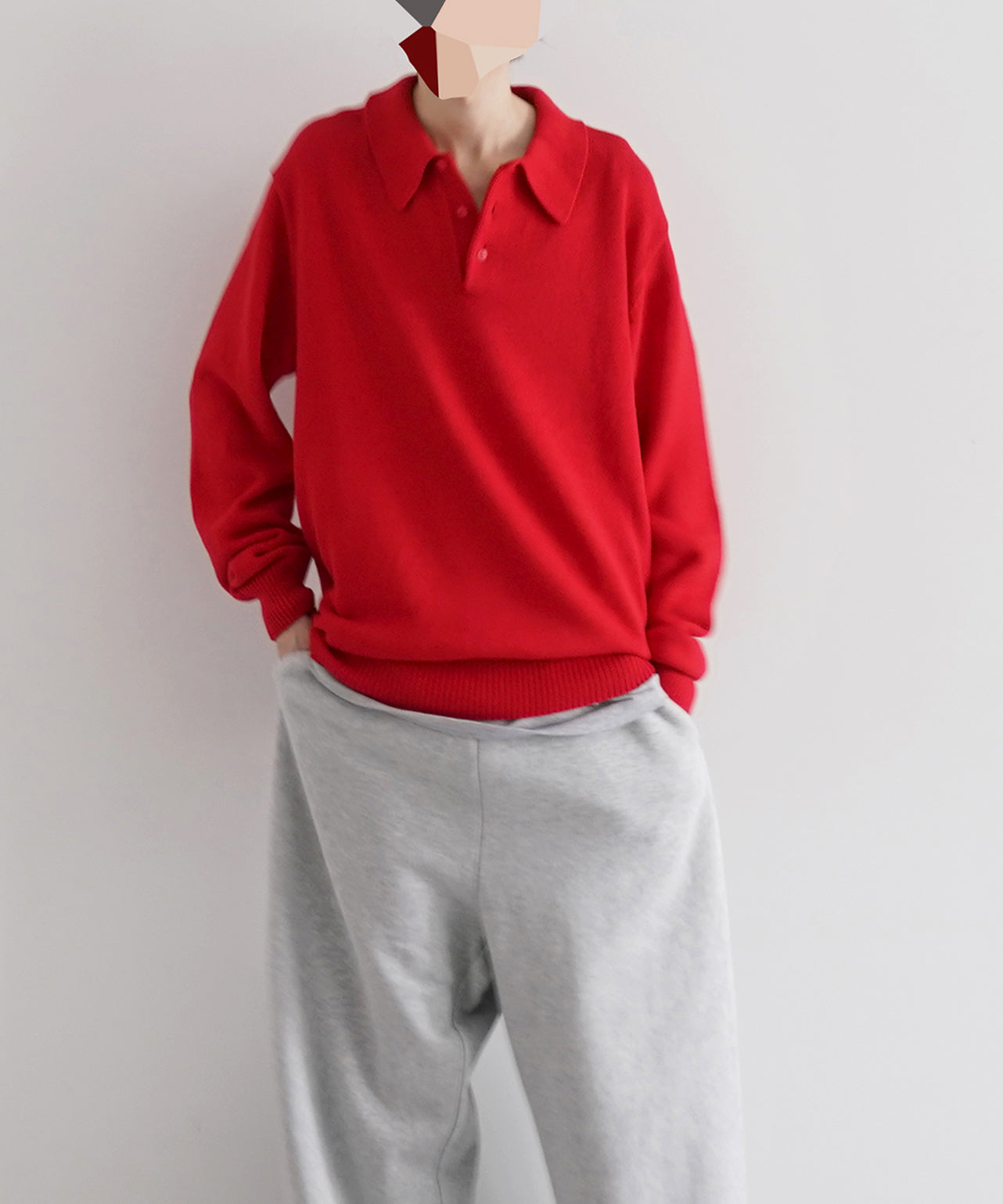 【Pre order】KAIKO Knit polo shirt "S.BLUE"