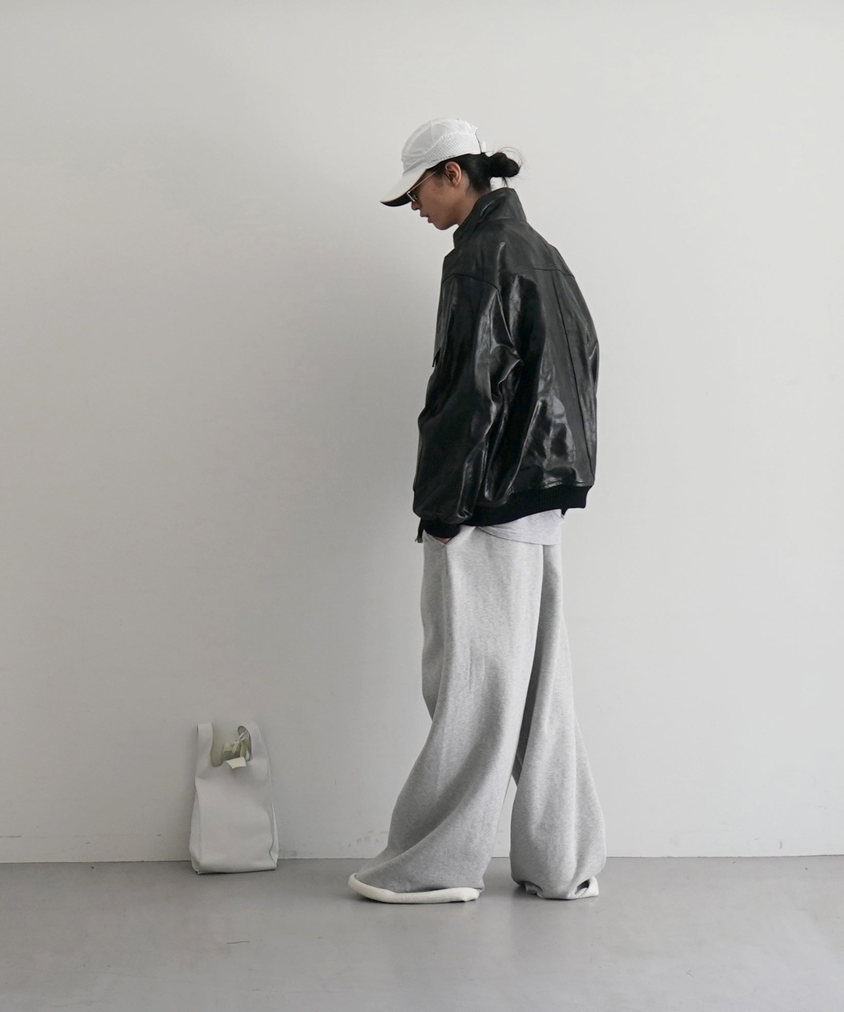 AURALEE Lamb leather zip blouson "BLACK"