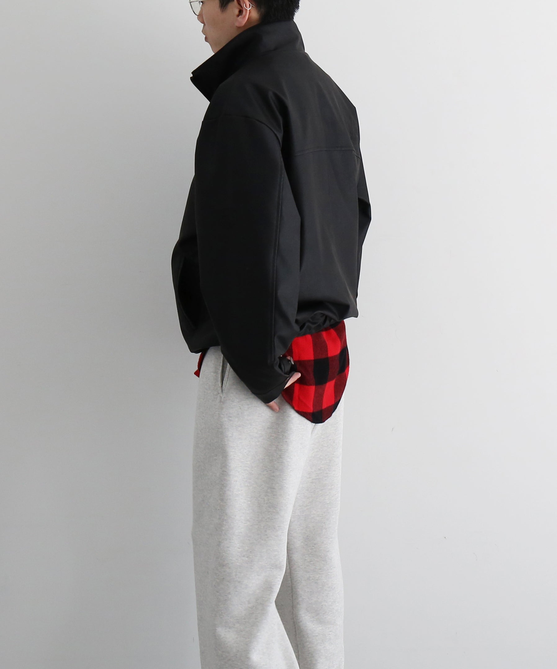 Evisen Skateboardsゑ Stand collar leather jacket "BLACK"