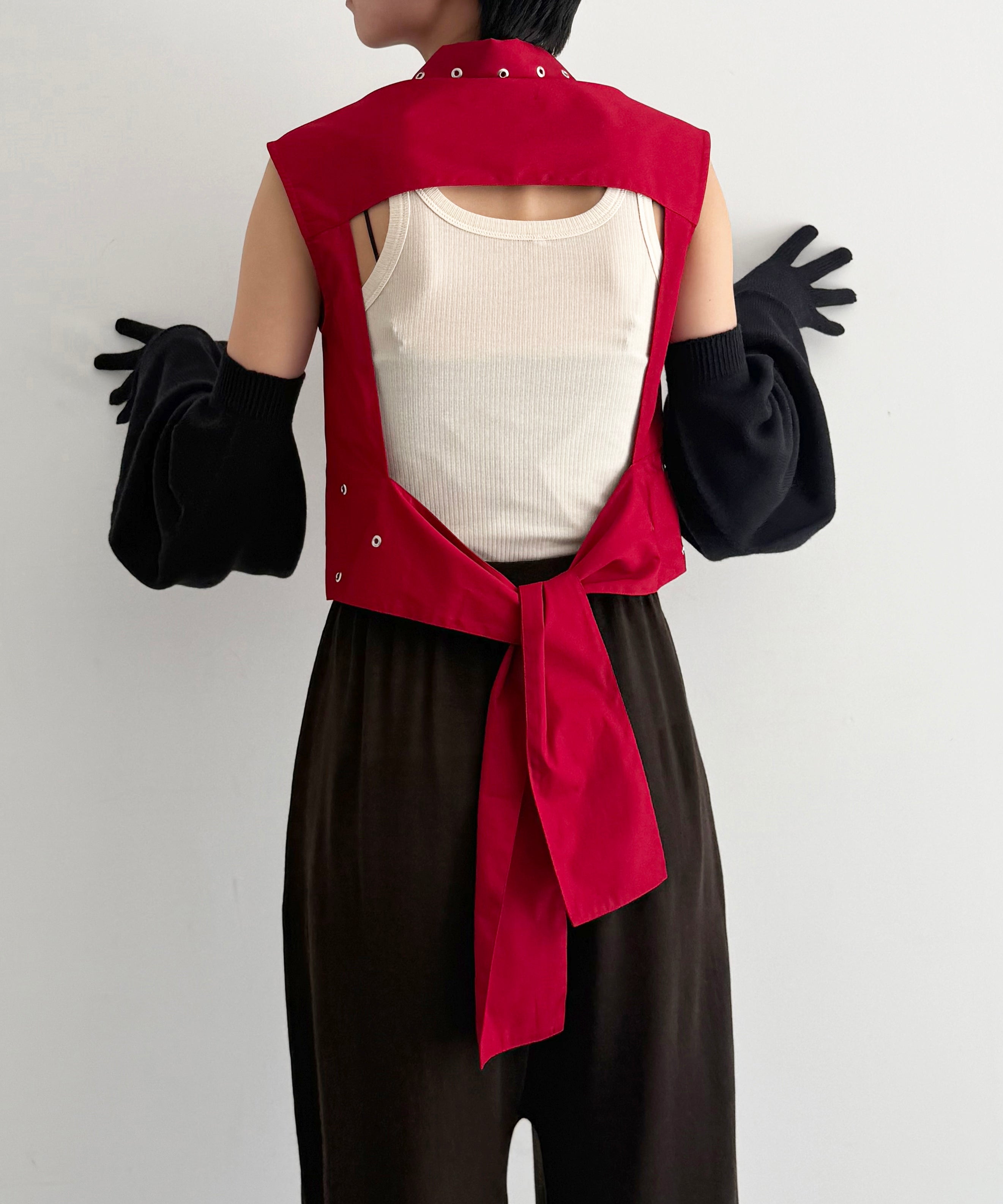 OUR LEGACY Girdle top "LIPSTICK RED SUPER POPLIN"