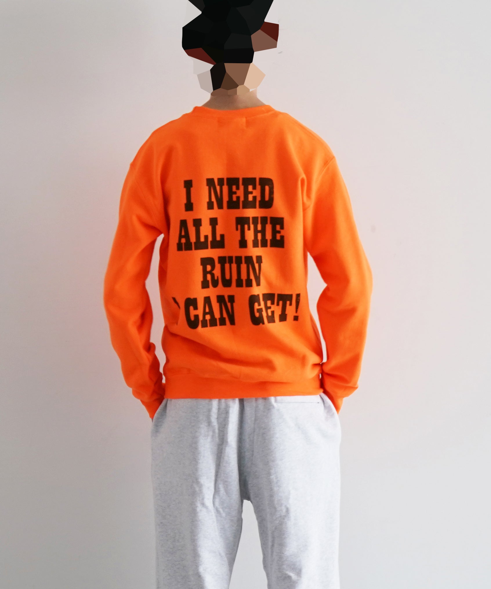 Black Weirdos Charlie crewneck sweatshirt "ORANGE"