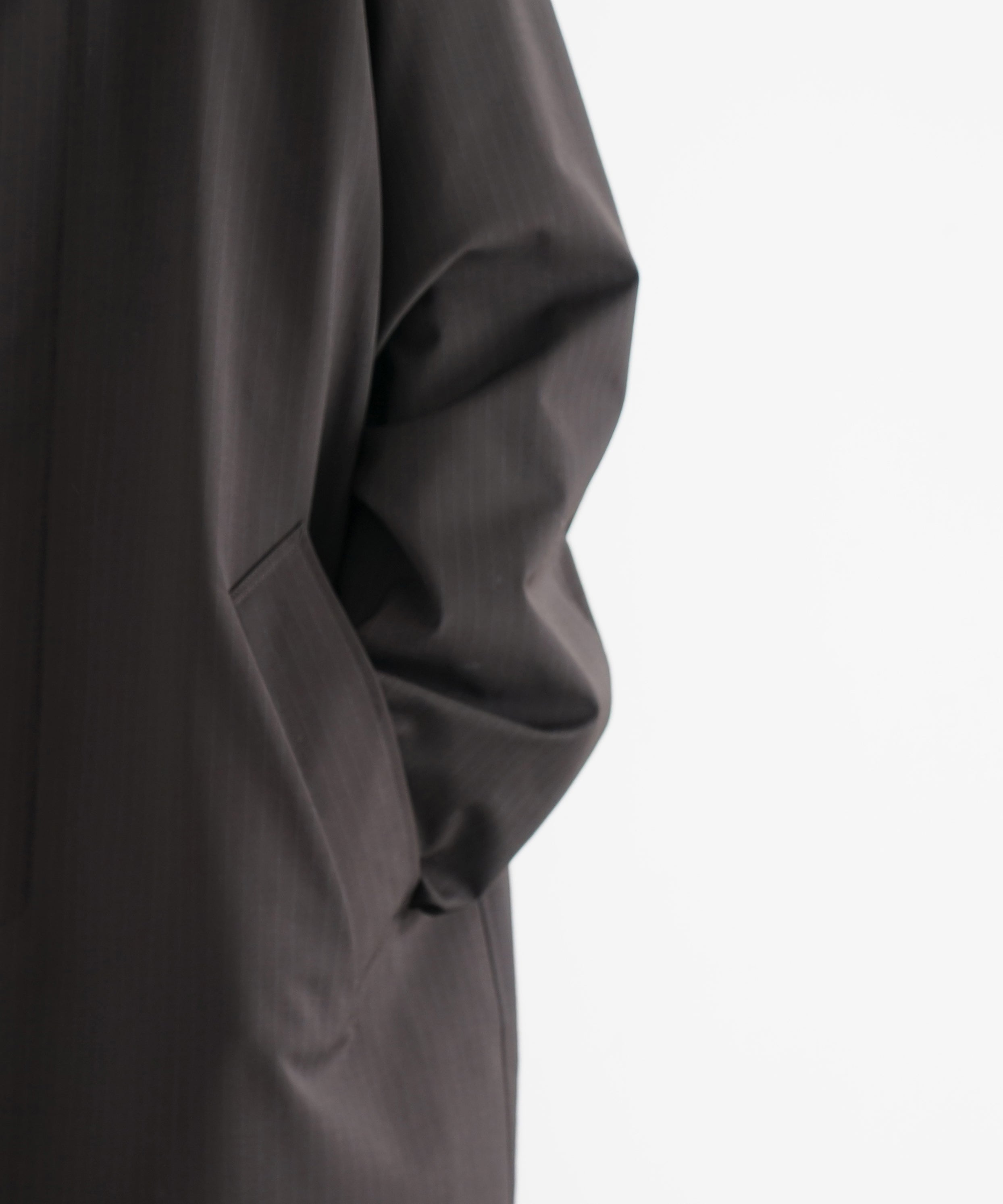 OUR LEGACY Cloak carcoat "CHURCHILL STRIPE MEMBRANE WOOL"