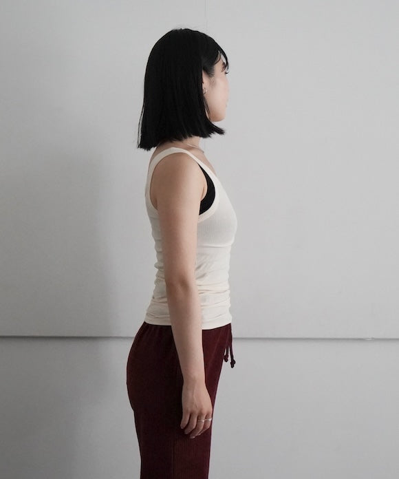 Baserange Heart tank undyed embroidery "UNDYED"