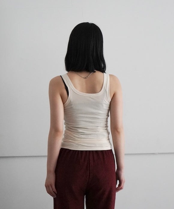 Baserange Heart tank undyed embroidery "UNDYED"