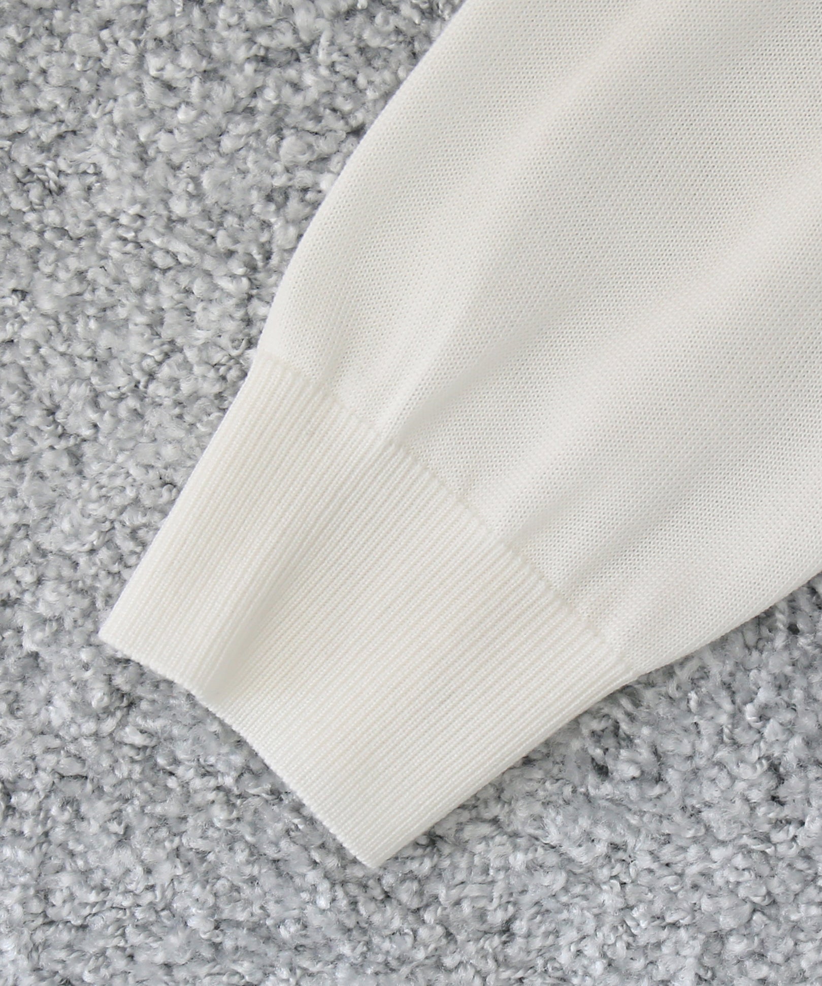 【EXCLUSIVE】crepuscule Open collar knit shirt "WHITE"