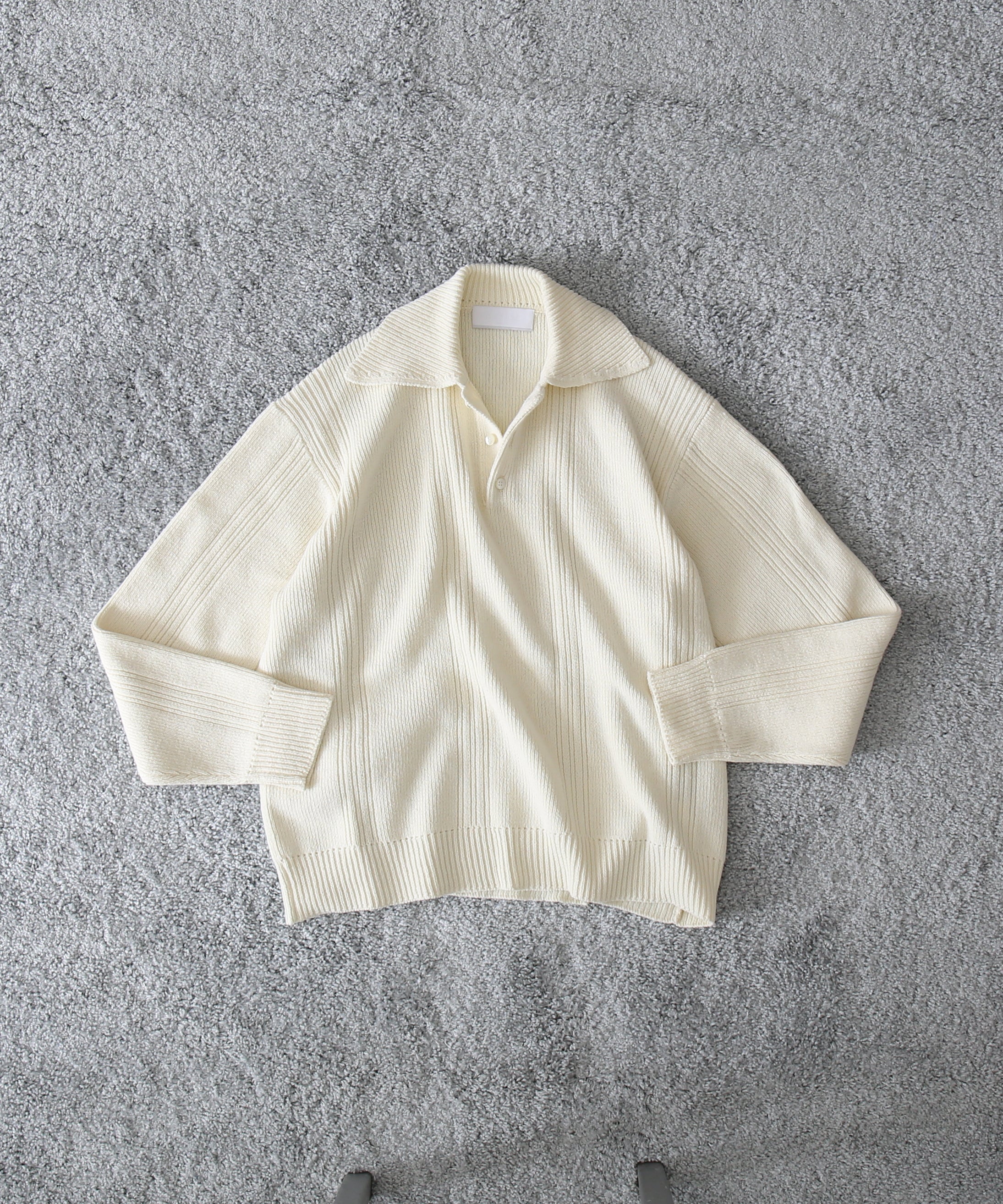 NEONSIGN Drop needle polo (ls) "BLACK"