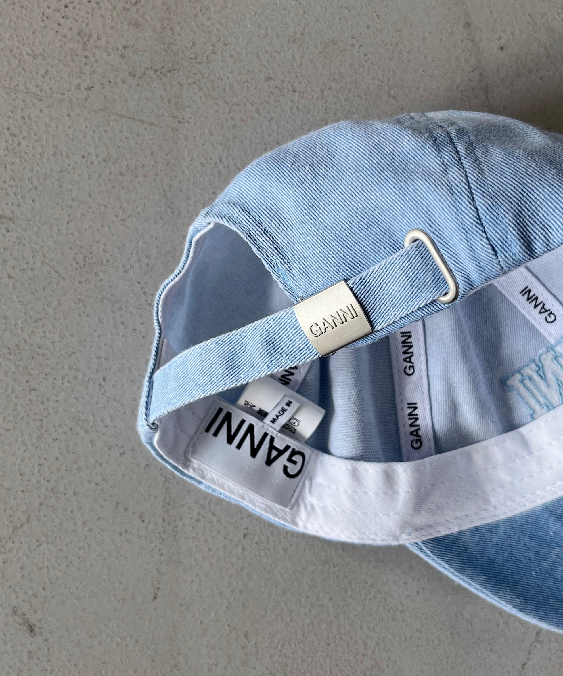GANNI Cap hat denim "Baby Blue"