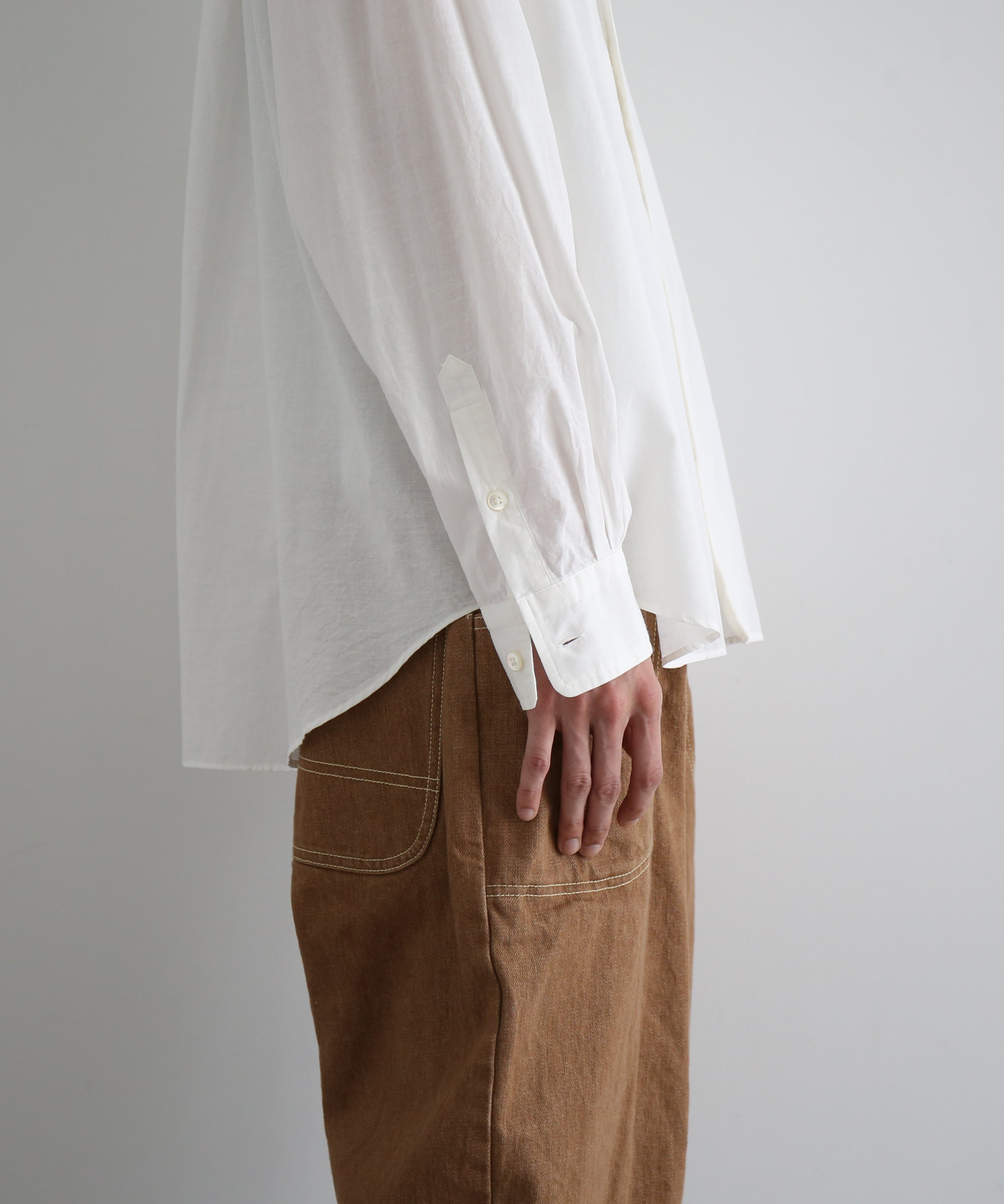 URU Italian collar l/s shirts a "WHITE"