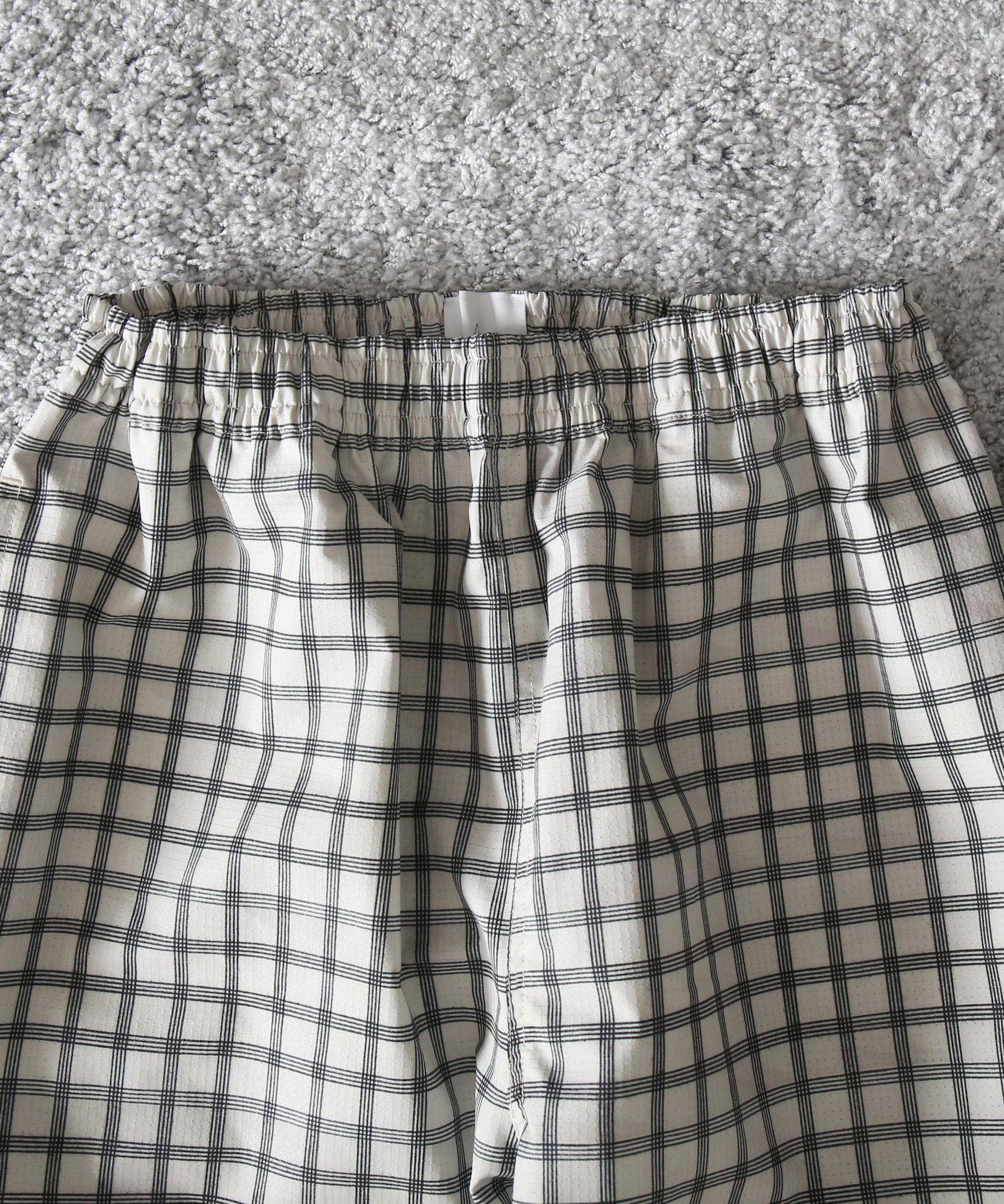 ROA Aair floweave printed check elasticated waistband pants "WHITE"