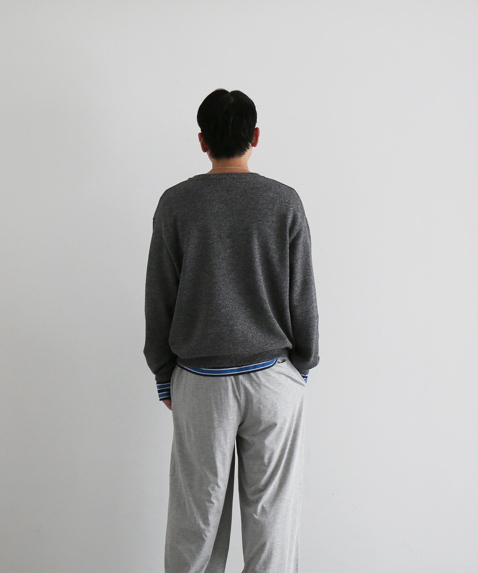 【EXCLUSIVE】crepuscule Co/ra moss stitch p/o "HEATHER GRAY"