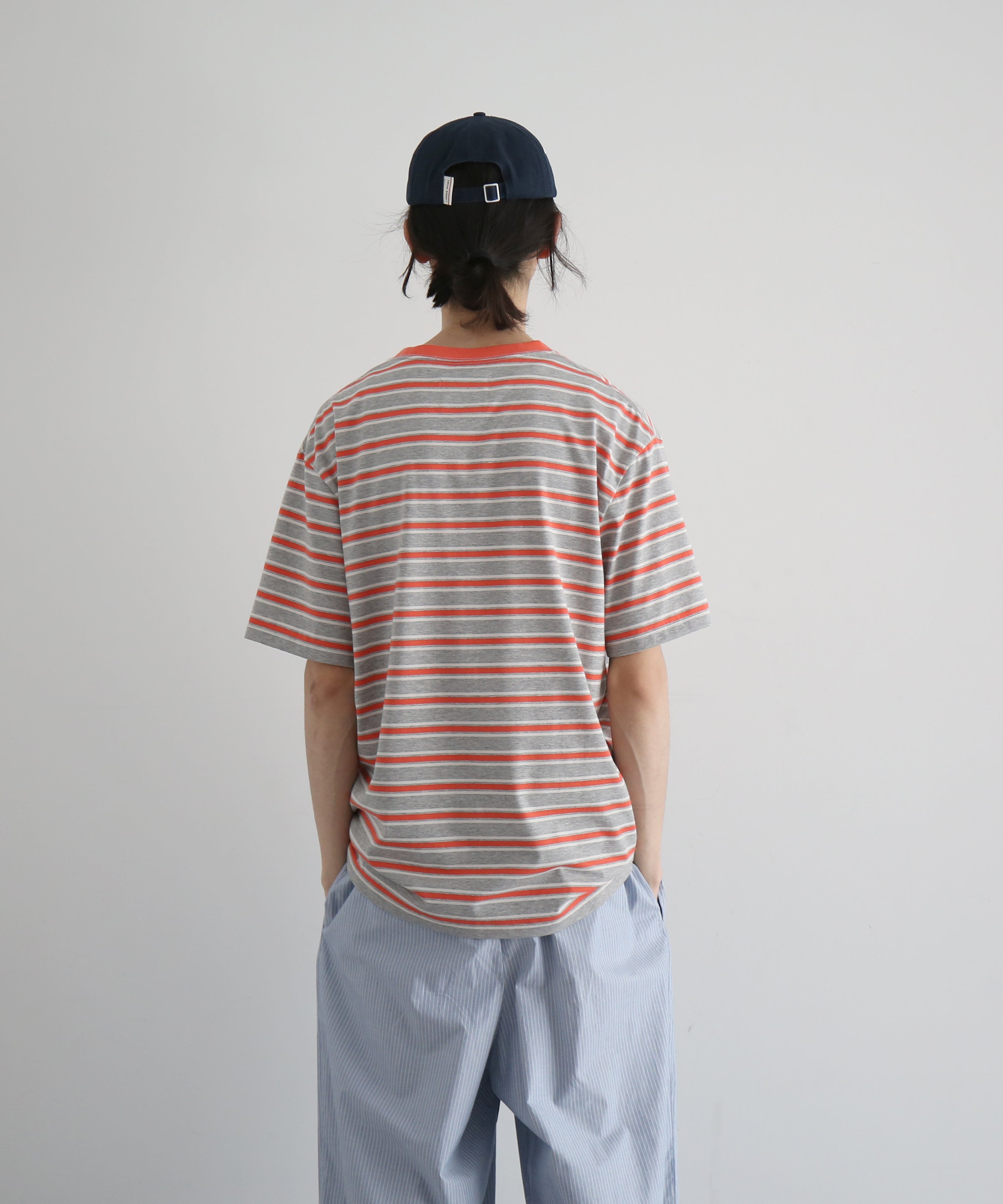 KAIKO C neck border t-shirts "RED"