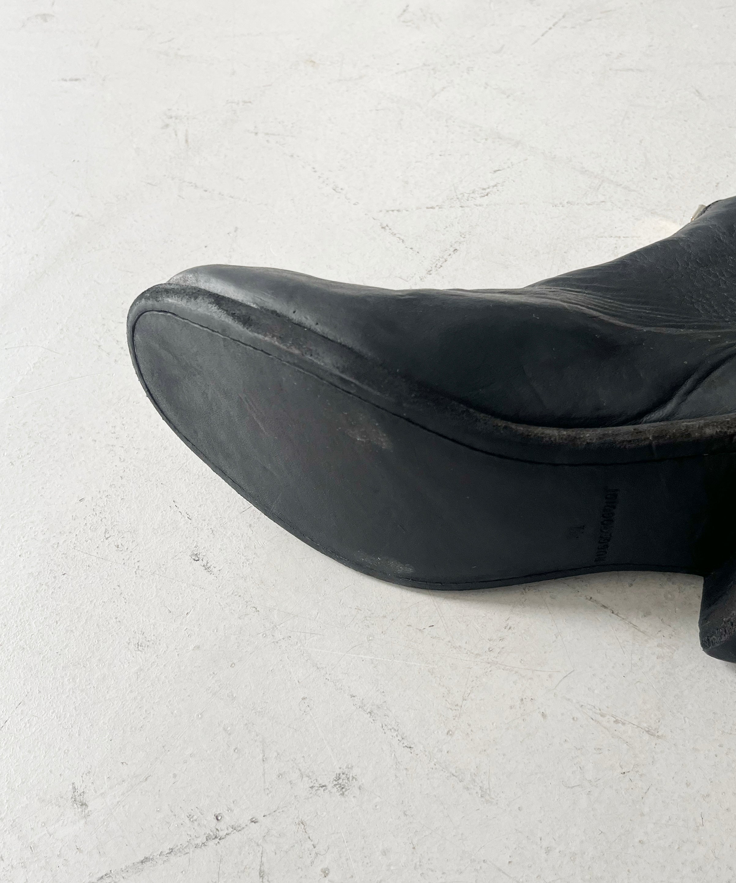 GUIDI Front zip boots, sole leather "BLACK"