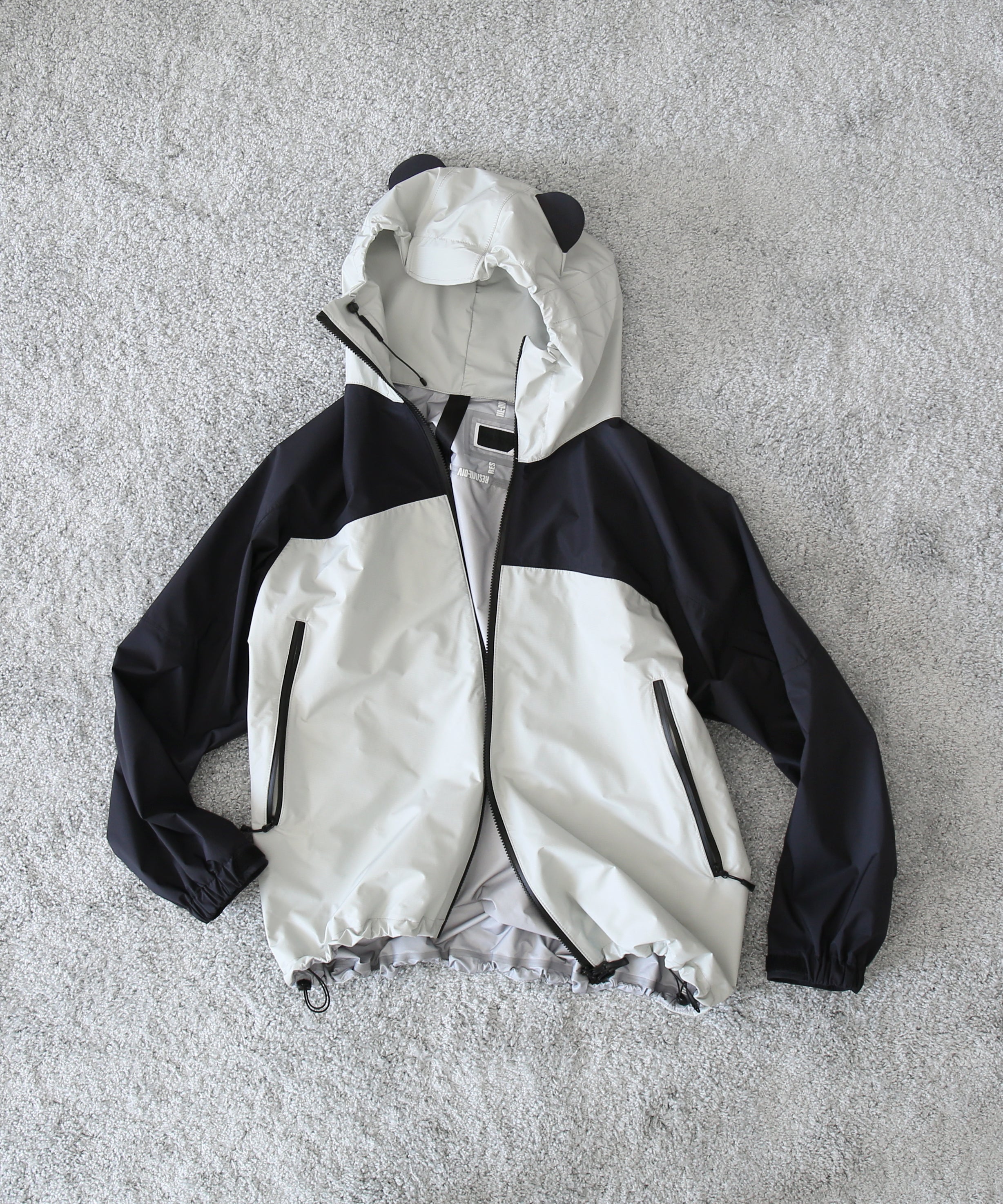 PHINGERIN Cumalice shell jacket resmildiv "A:LIGHT GRAY × BLACK"