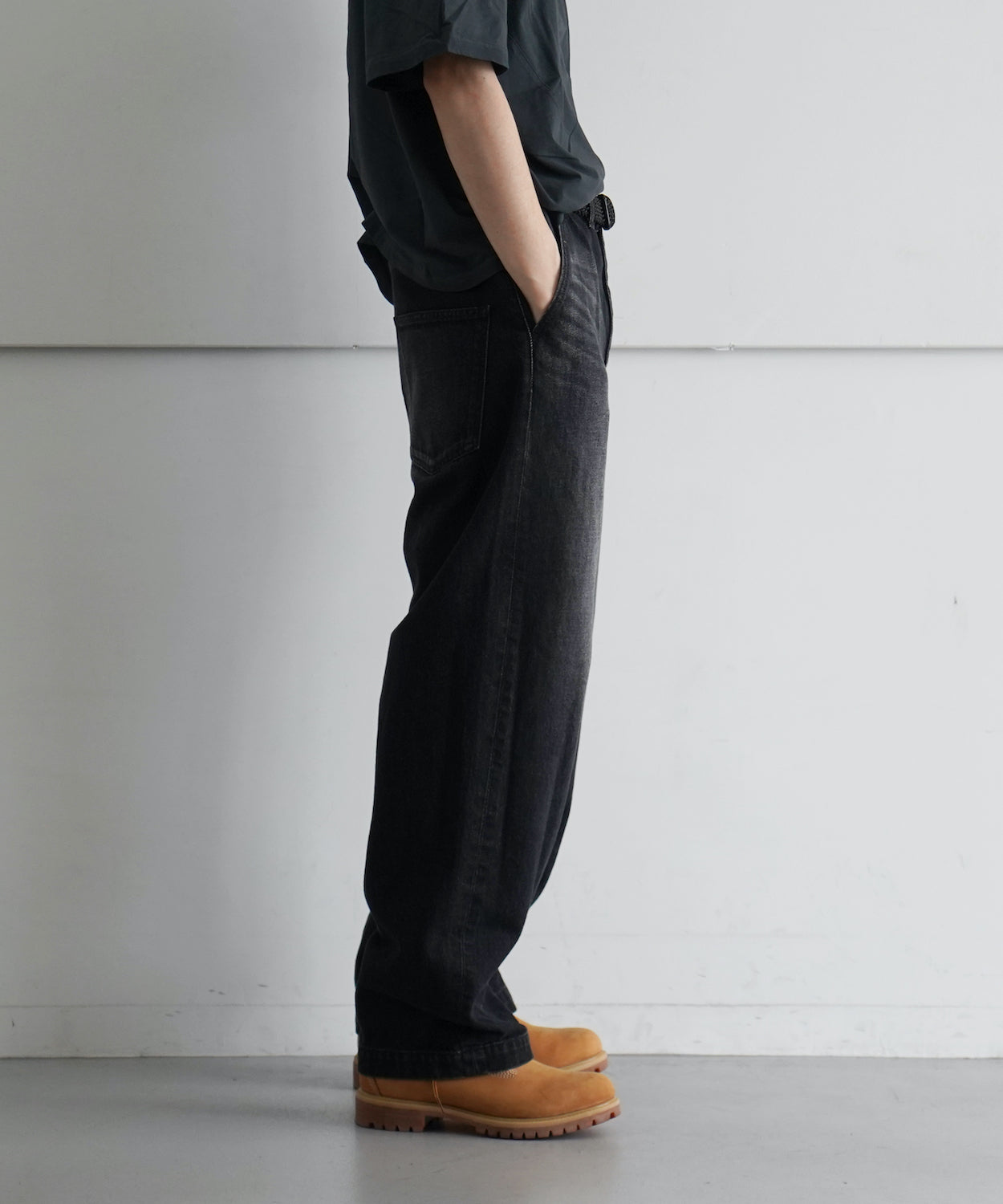 order Loose denim pants used "BLACK"