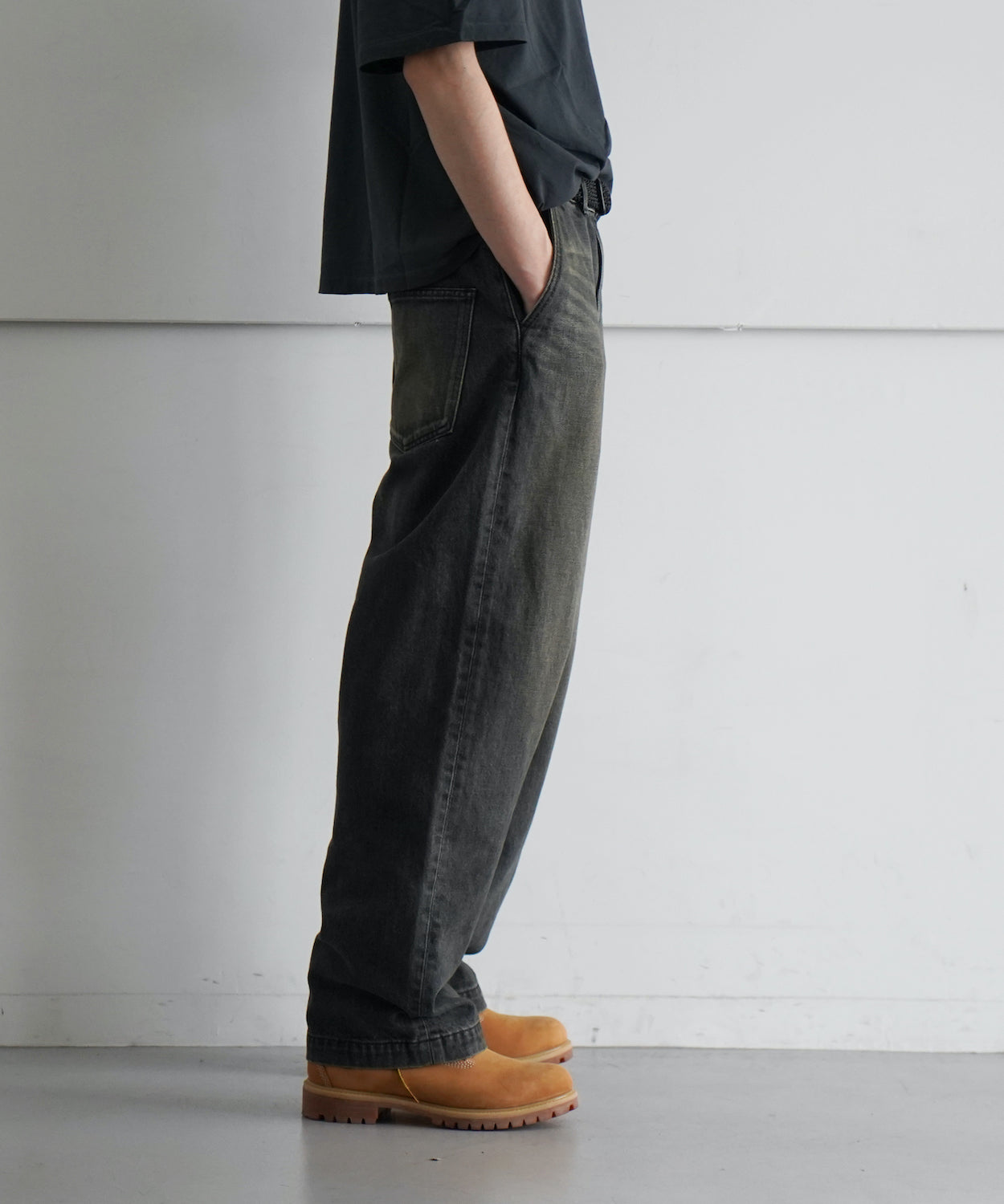 order Loose denim pants vintage "BLACK"