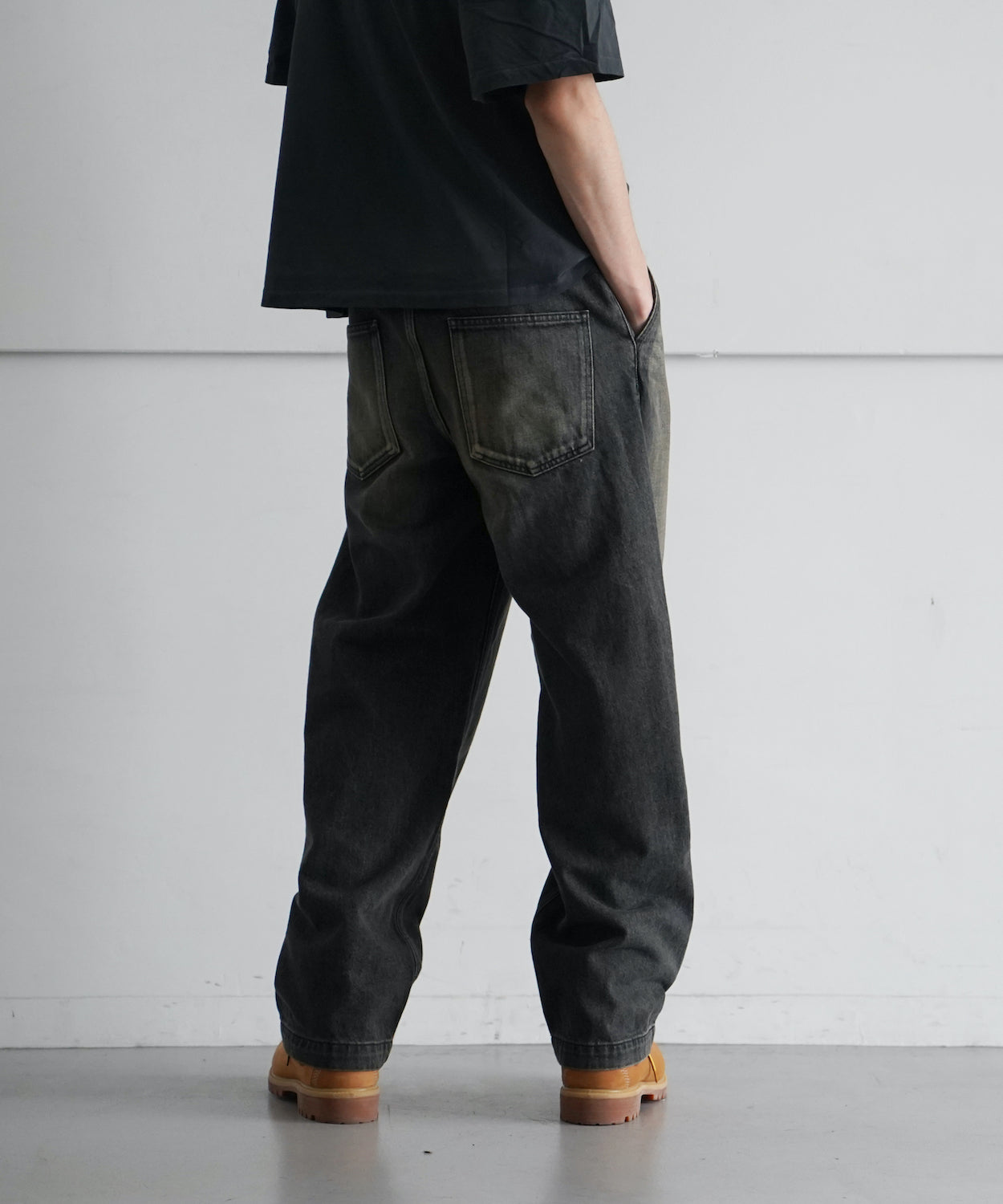 order Loose denim pants vintage "BLACK"
