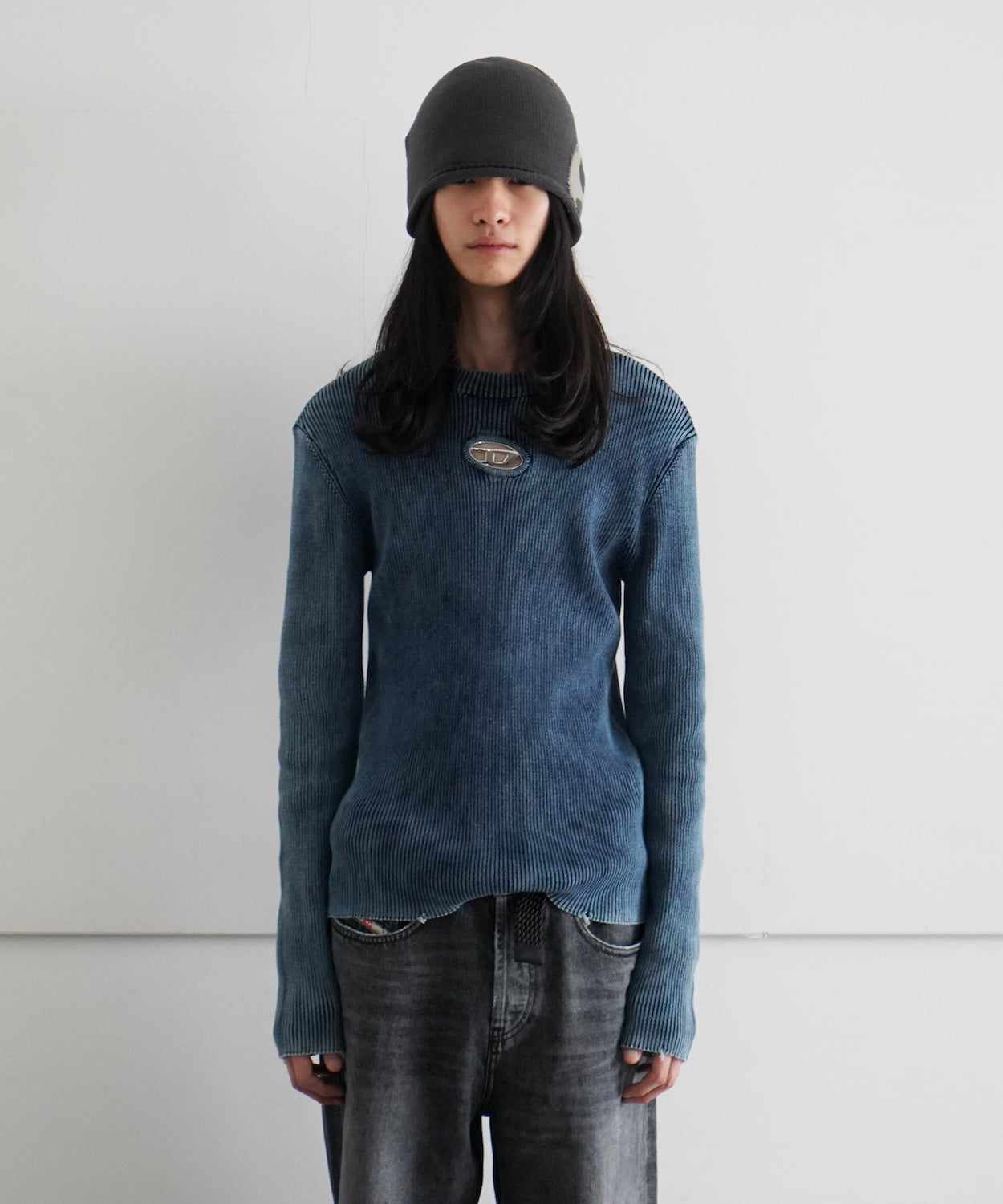 DIESEL Cut-our jumper with oval D 