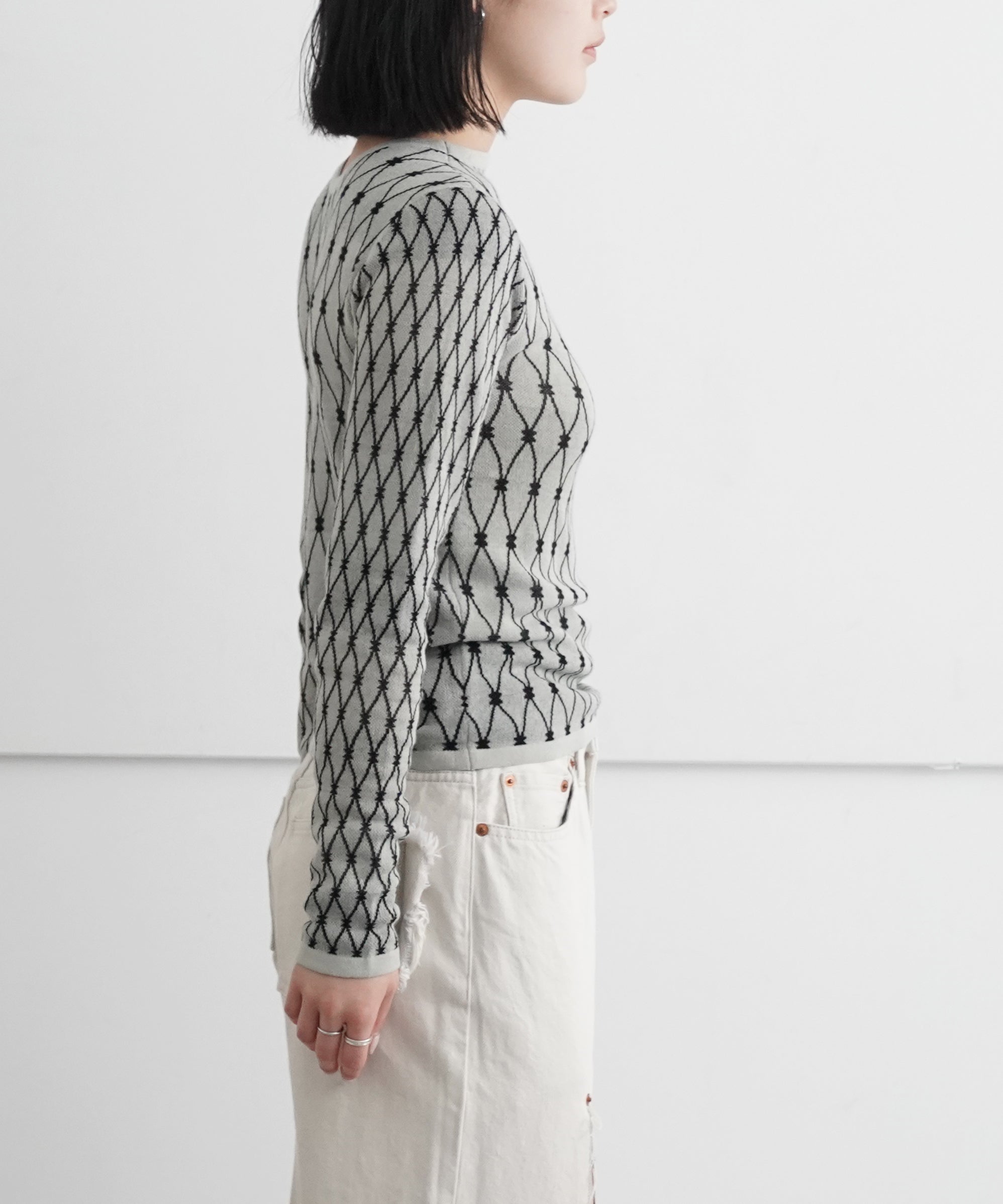 kotohayokozawa Reversible knit "BLACK"