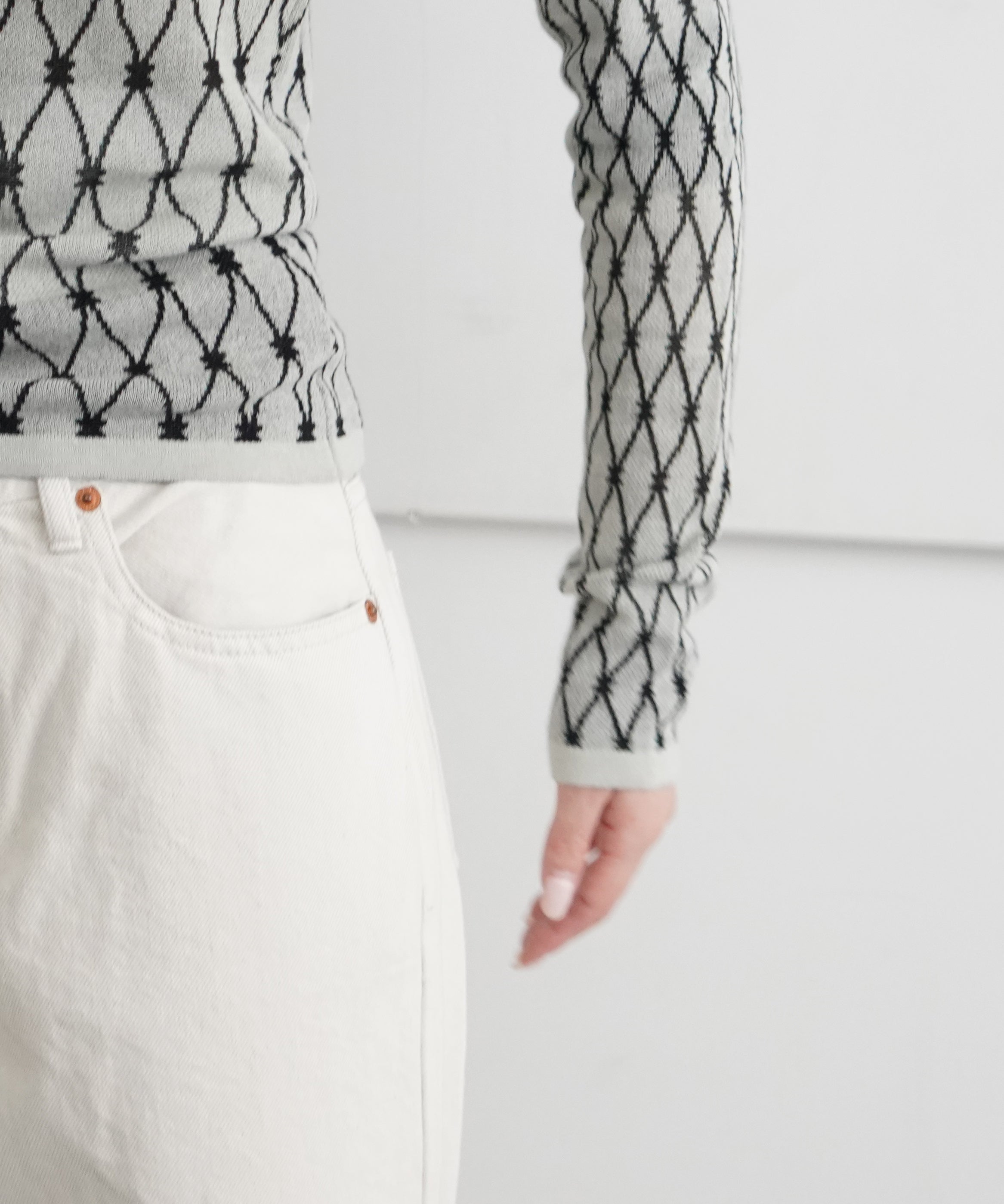 kotohayokozawa Reversible knit "BLACK"