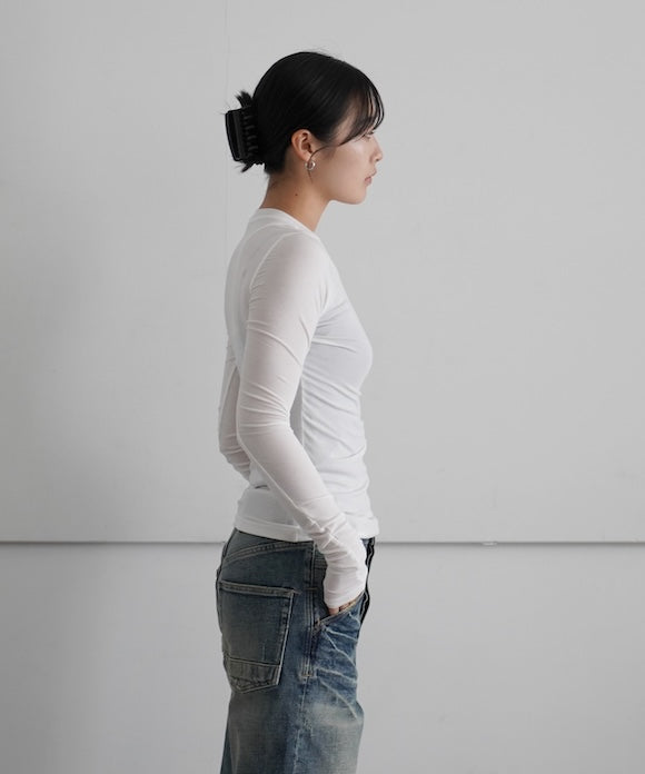 FAX COPY EXPRESS The round neck long sleeve t "WHITE"
