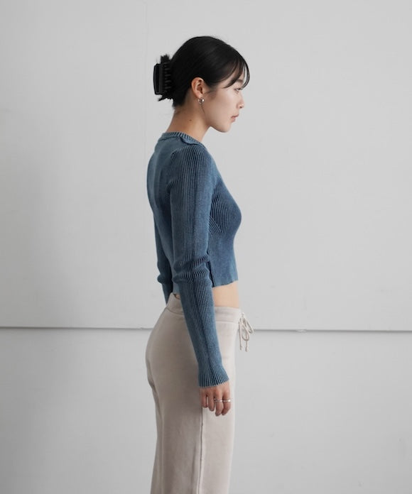DIESEL Rib-knit top with oval d "8AT"