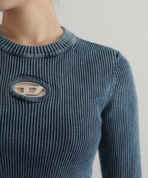DIESEL Rib-knit top with oval d "8AT"