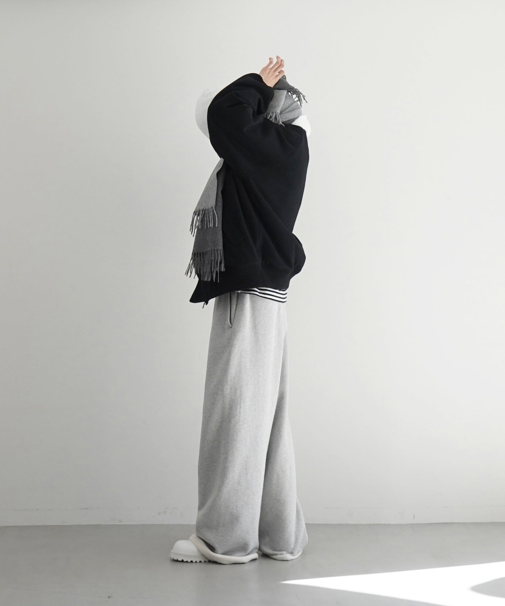 KAIKO Water-repellent wool melton blouson "BLACK"