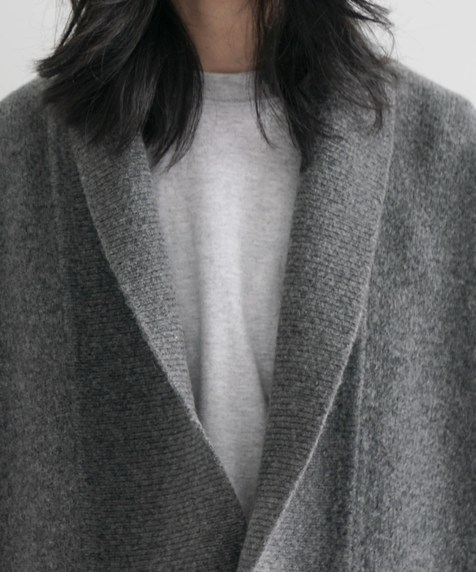 SOSHIOTSUKI Shawl collar 2b knit jacket "GREY"