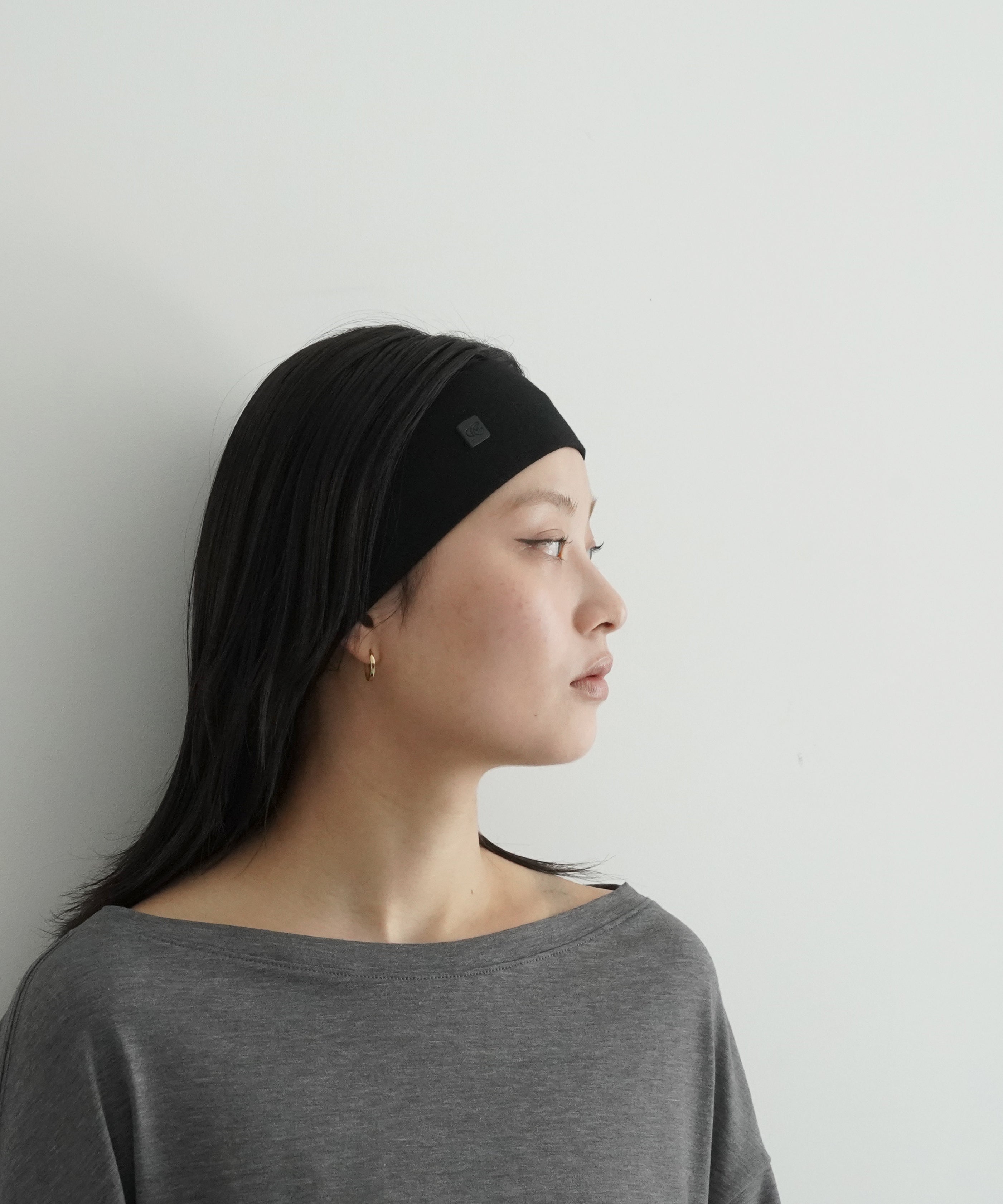 FAX COPY EXPRESS Wide casual headband "BLACK"