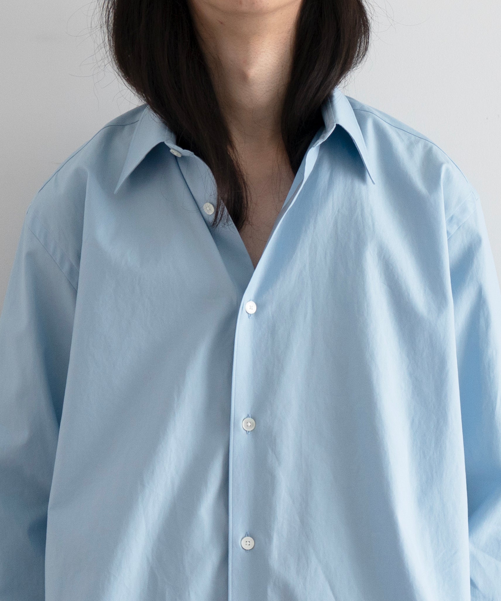AURALEE Washed finx twill shirt "LIGHT BLUE"